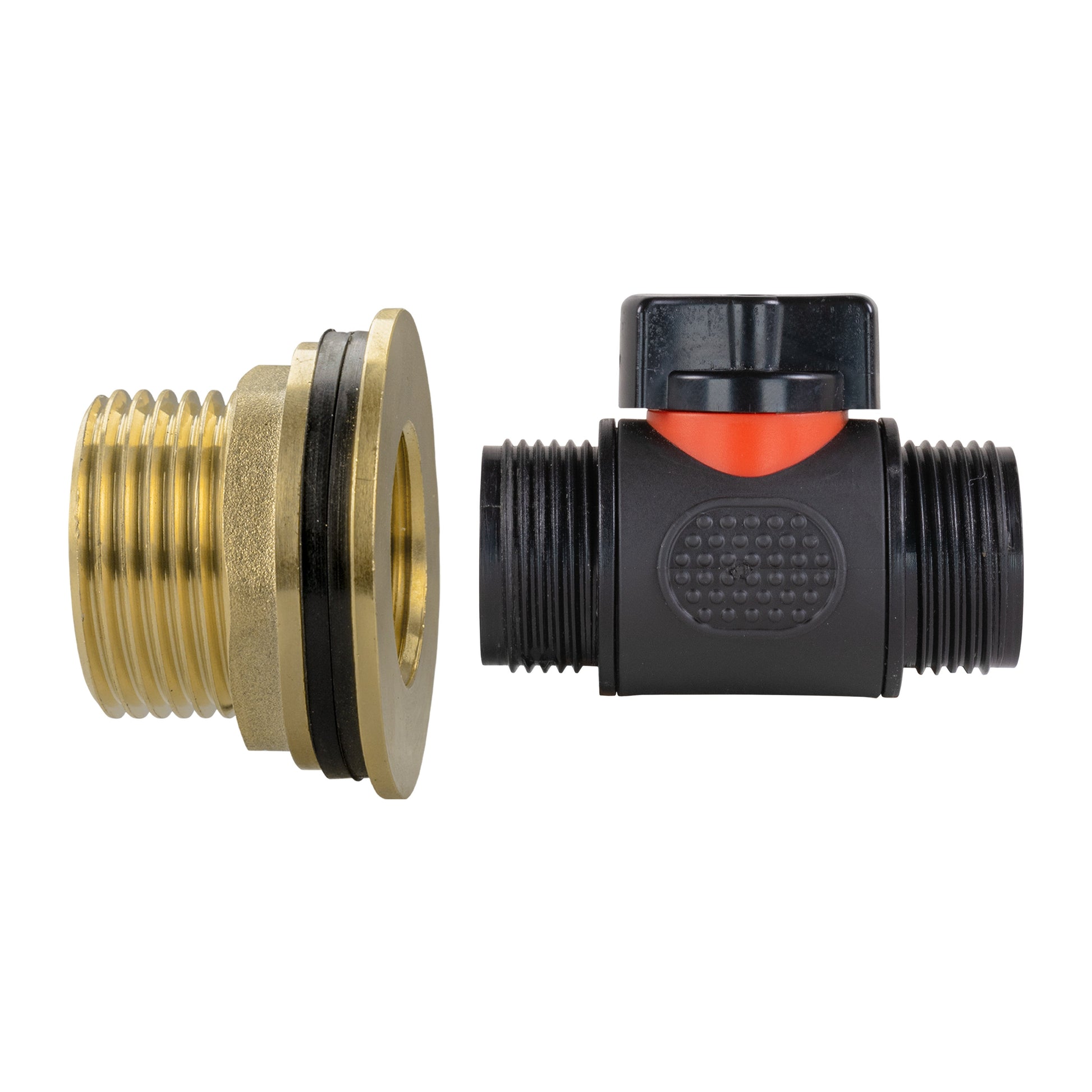 AP Supplies Water Butt Brass Kit 1" with 3/4" BSP In-Line Valve and Drill Bit
