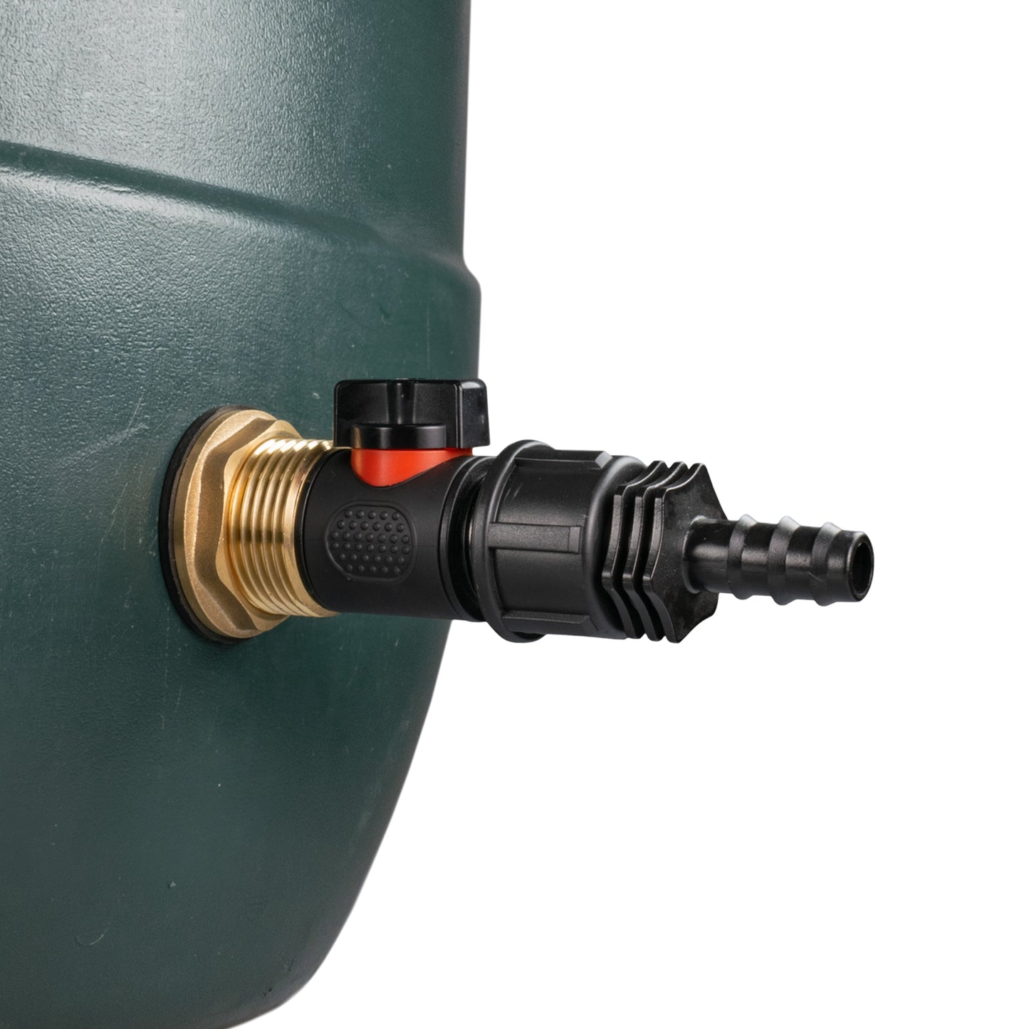 Water Butt Brass Kit 1in with In-Line Valve + 16mm Barb for Outdoor Watering Kit