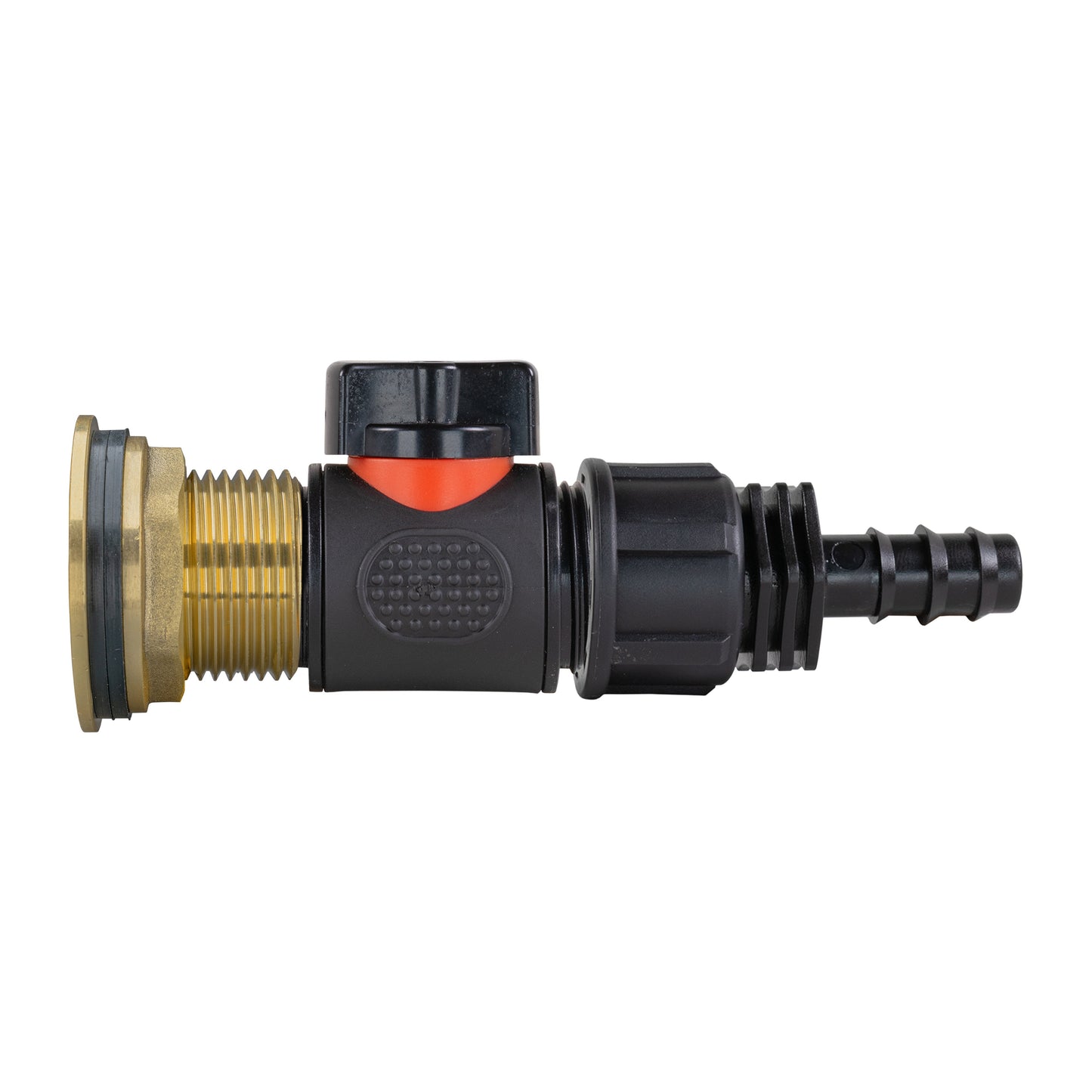 Water Butt Brass Kit 1in with In-Line Valve + 16mm Barb for Outdoor Watering Kit