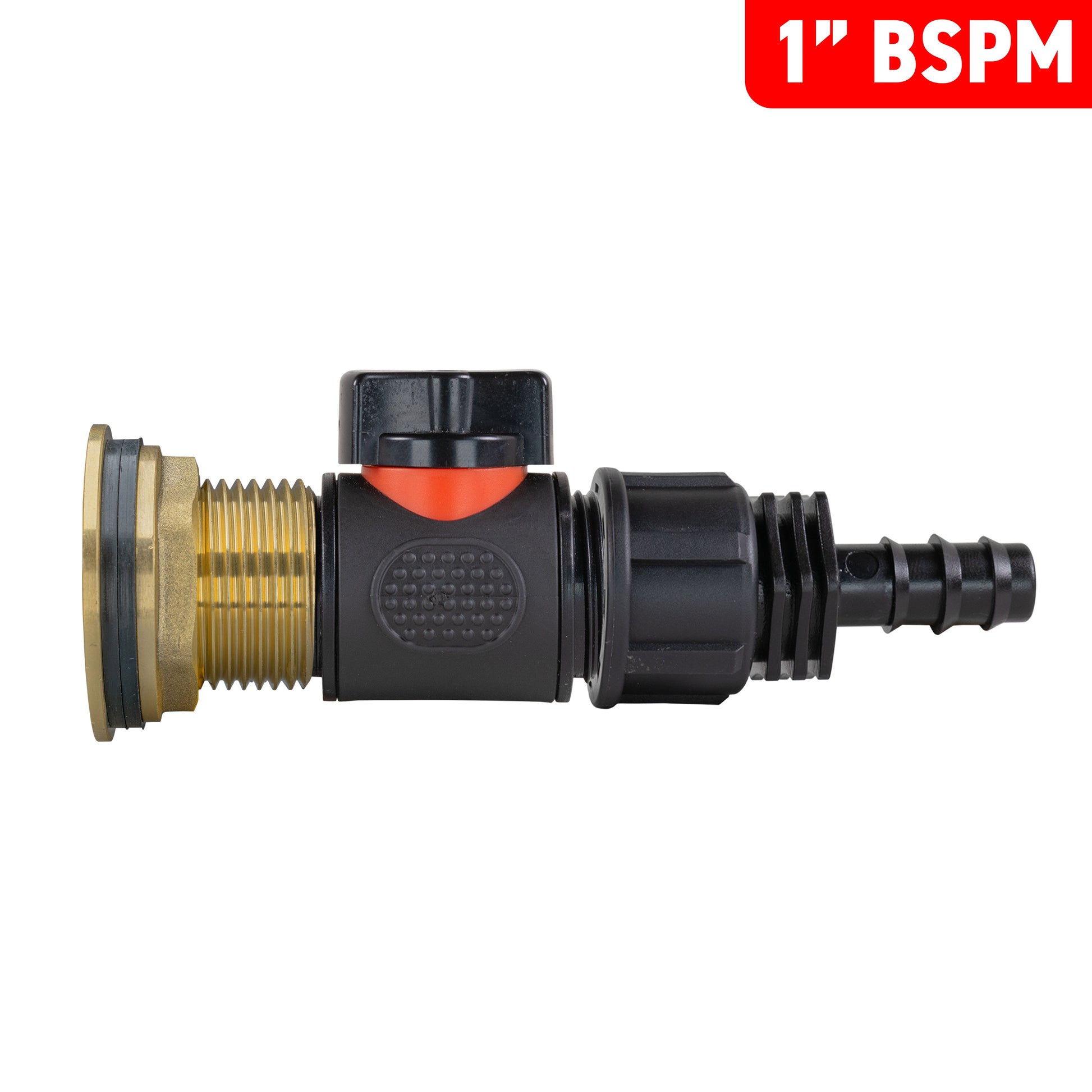 AP Supplies Water Butt Brass Kit 1" with In-Line Valve + 16mm Barb and Drill Bit