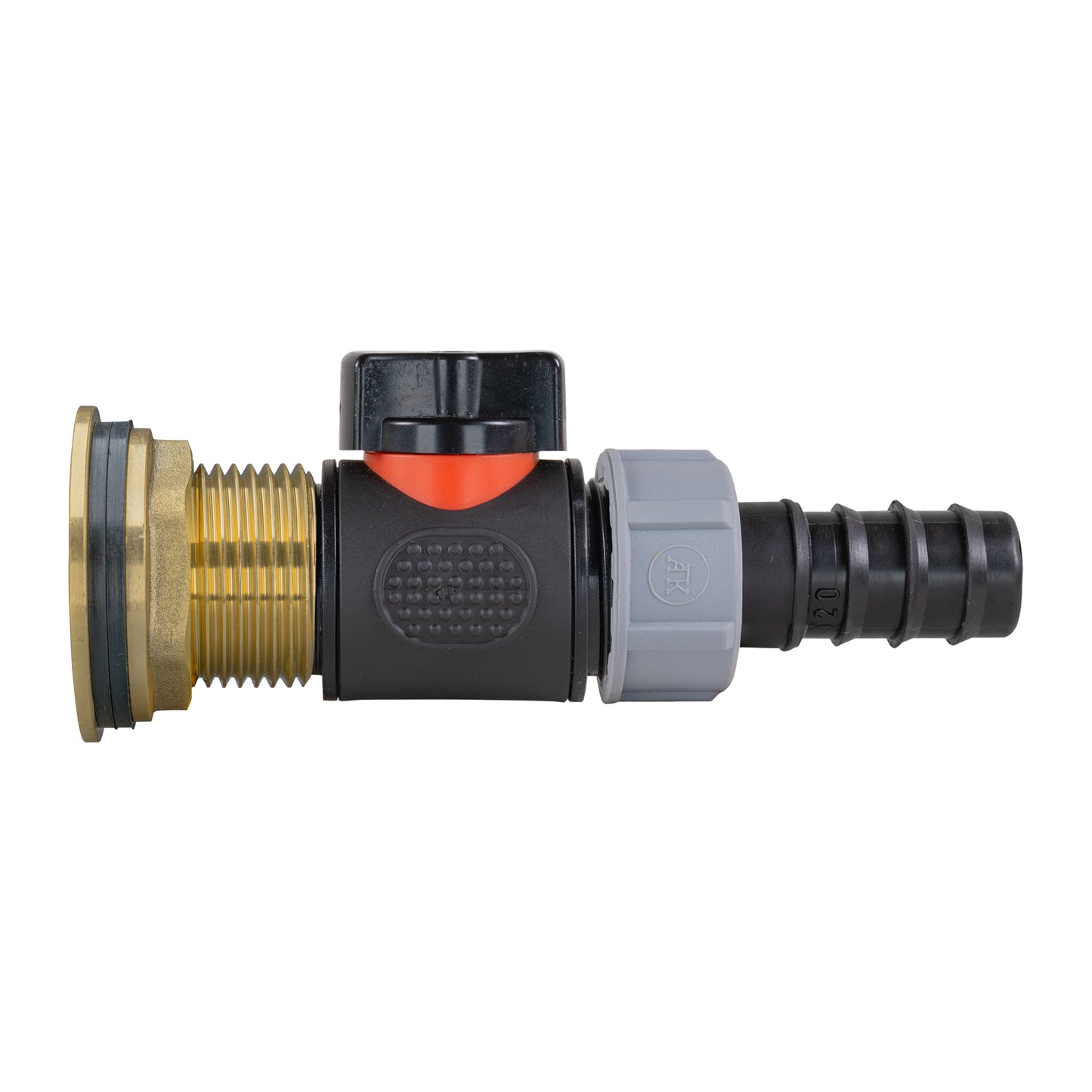 AP Supplies Water Butt Brass Kit 1" with In-Line Valve + 20mm Barb and Drill Bit