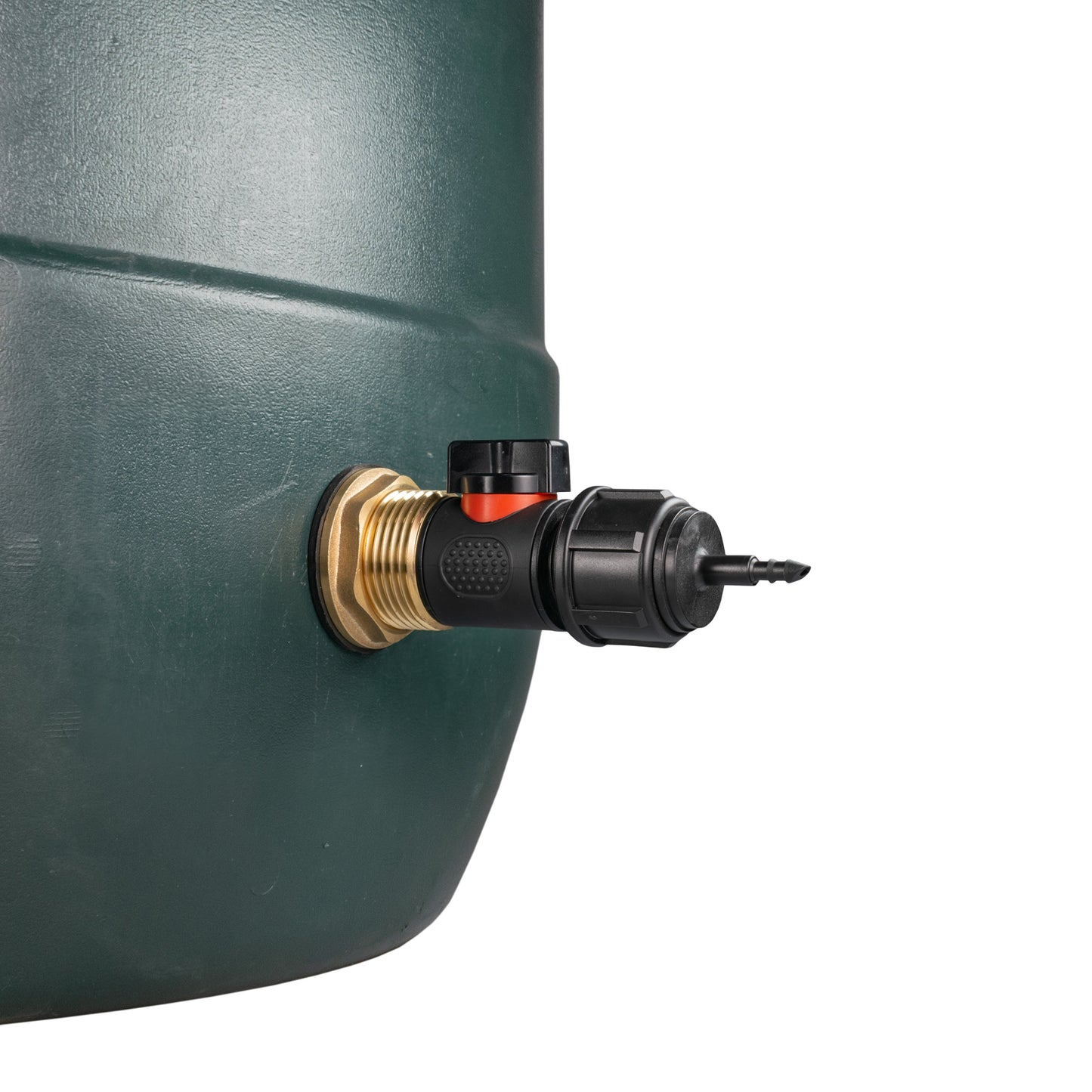 Water Butt Brass Kit 1in with In-Line Valve + 4mm Barb for Micro Watering System
