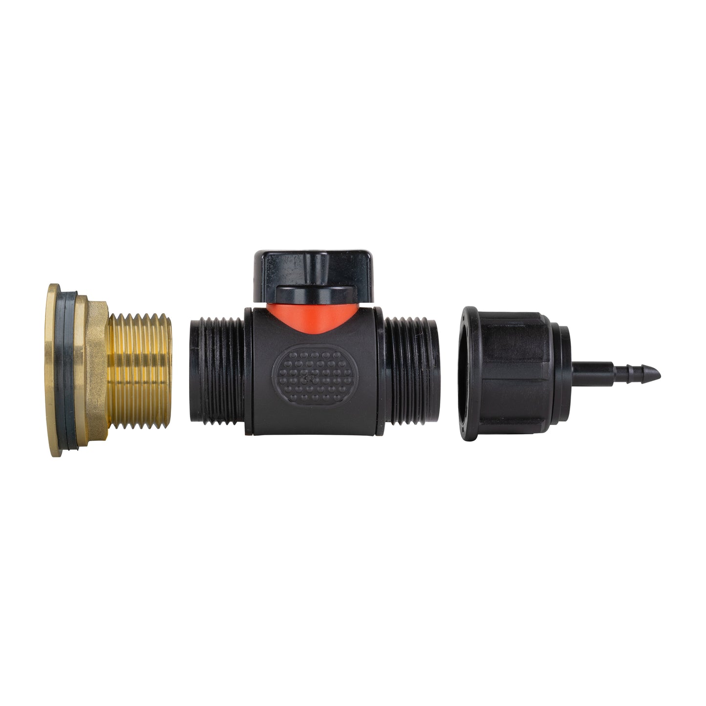 AP Supplies Water Butt Brass Kit 1" with In-Line Valve + 4mm Barb and Drill Bit