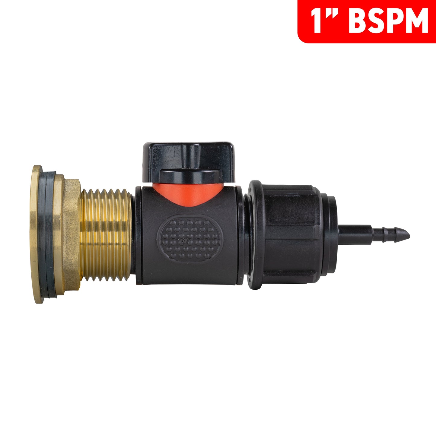 AP Supplies Water Butt Brass Kit 1" with In-Line Valve + 4mm Barb and Drill Bit