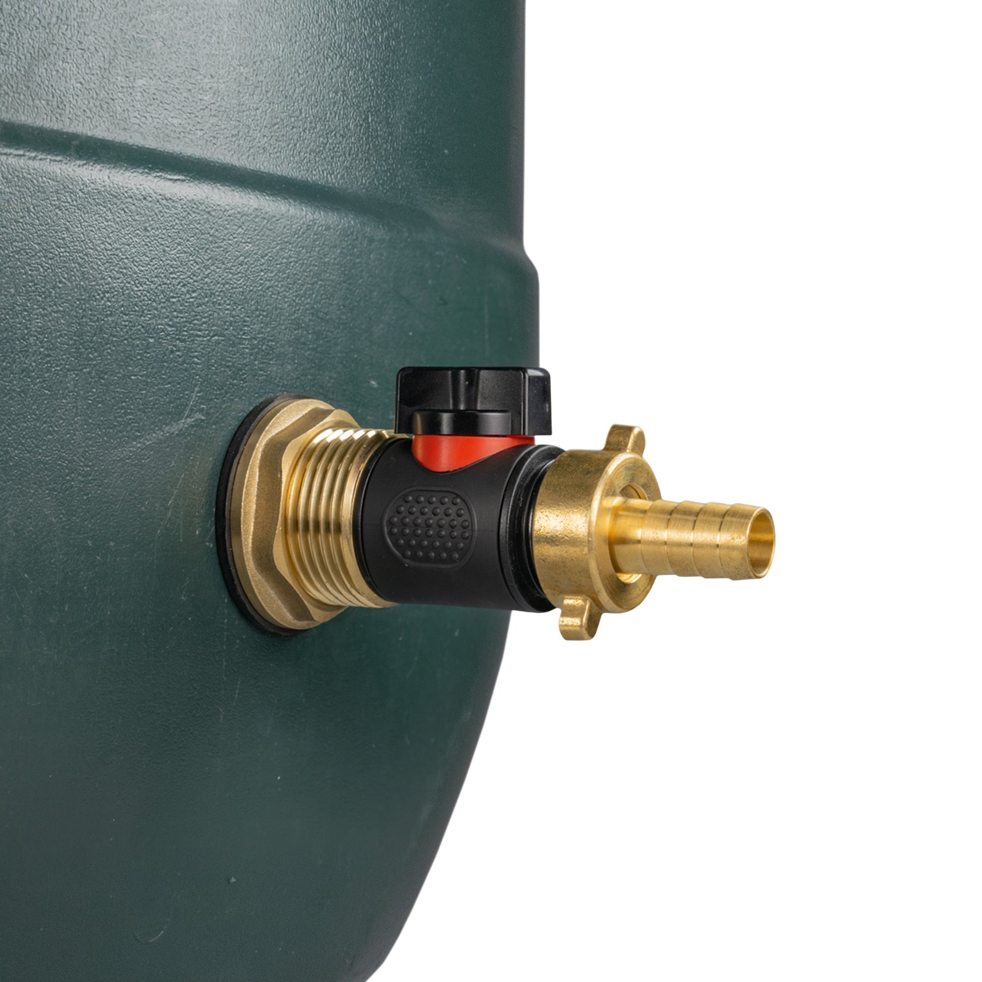 AP Supplies Water Butt Brass Kit 1" with In-Line Valve + 1/2" Brass Barb and Drill Bit