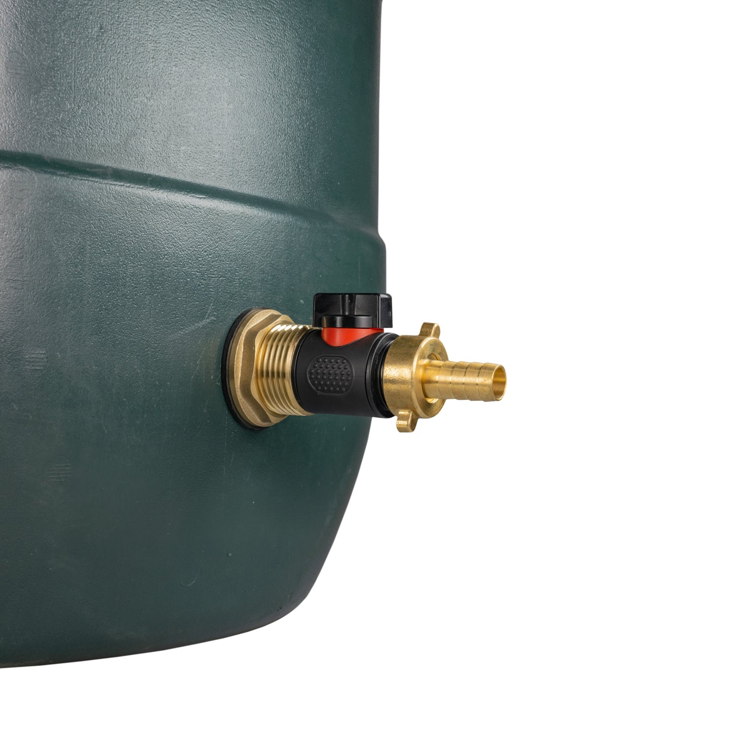 Water Butt Brass Kit 1in with In-Line Valve + 1/2in Brass Barb Hose Pipe Fitting