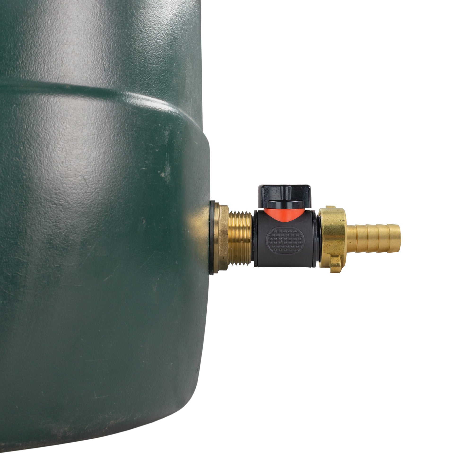AP Supplies Water Butt Brass Kit 1" with In-Line Valve + 1/2" Brass Barb and Drill Bit