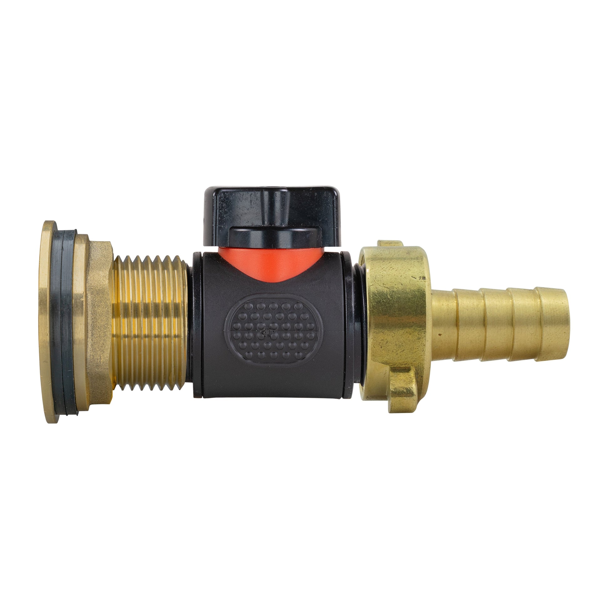 AP Supplies Water Butt Brass Kit 1" with In-Line Valve + 1/2" Brass Barb and Drill Bit