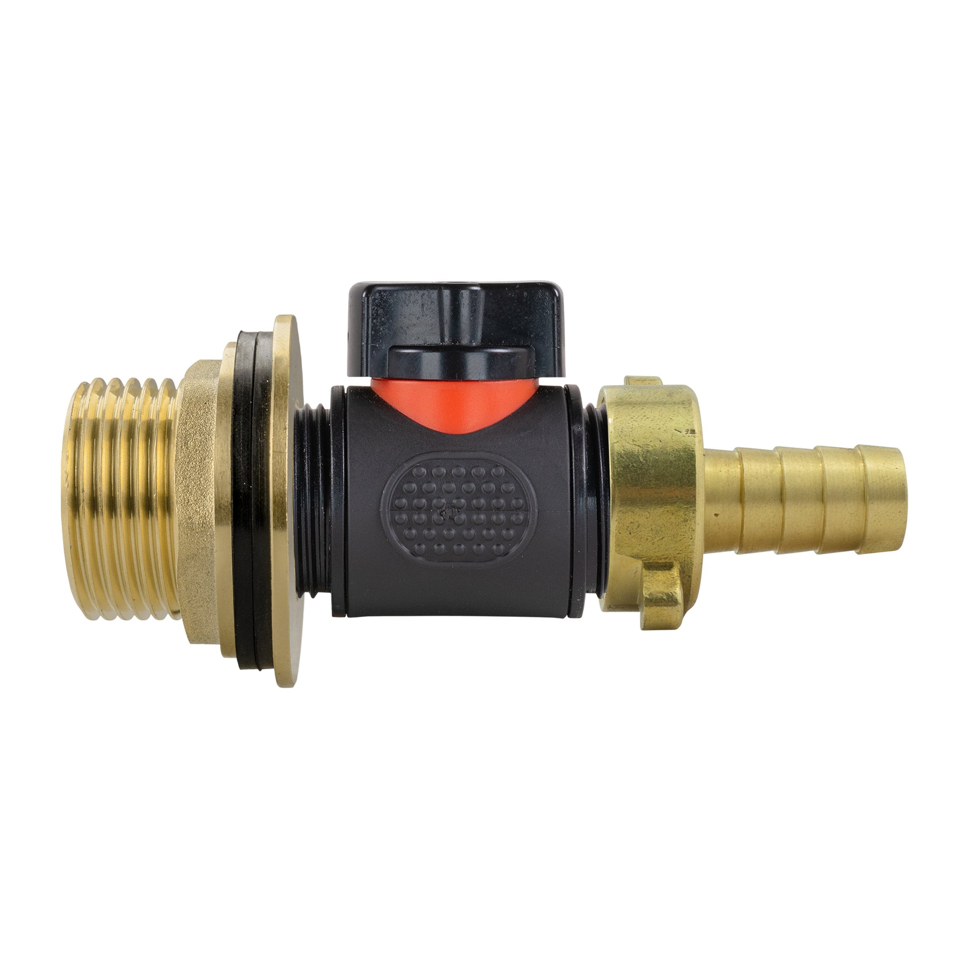 AP Supplies Water Butt Brass Kit 1" with In-Line Valve + 1/2" Brass Barb and Drill Bit