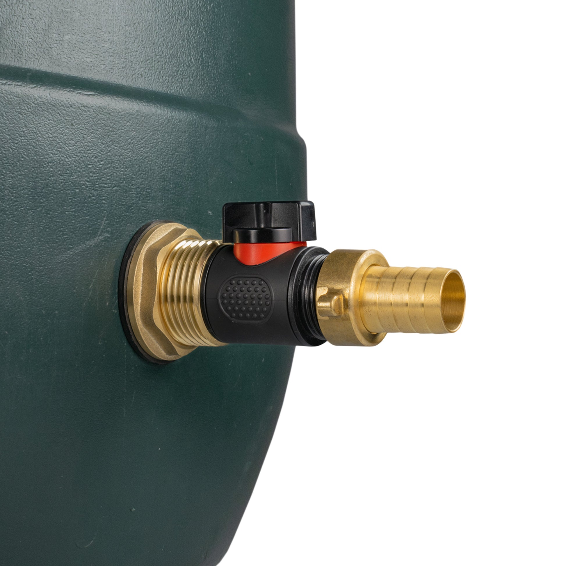 AP Supplies Water Butt Brass Kit 1" with In-Line Valve + 3/4" Brass Barb and Drill Bit