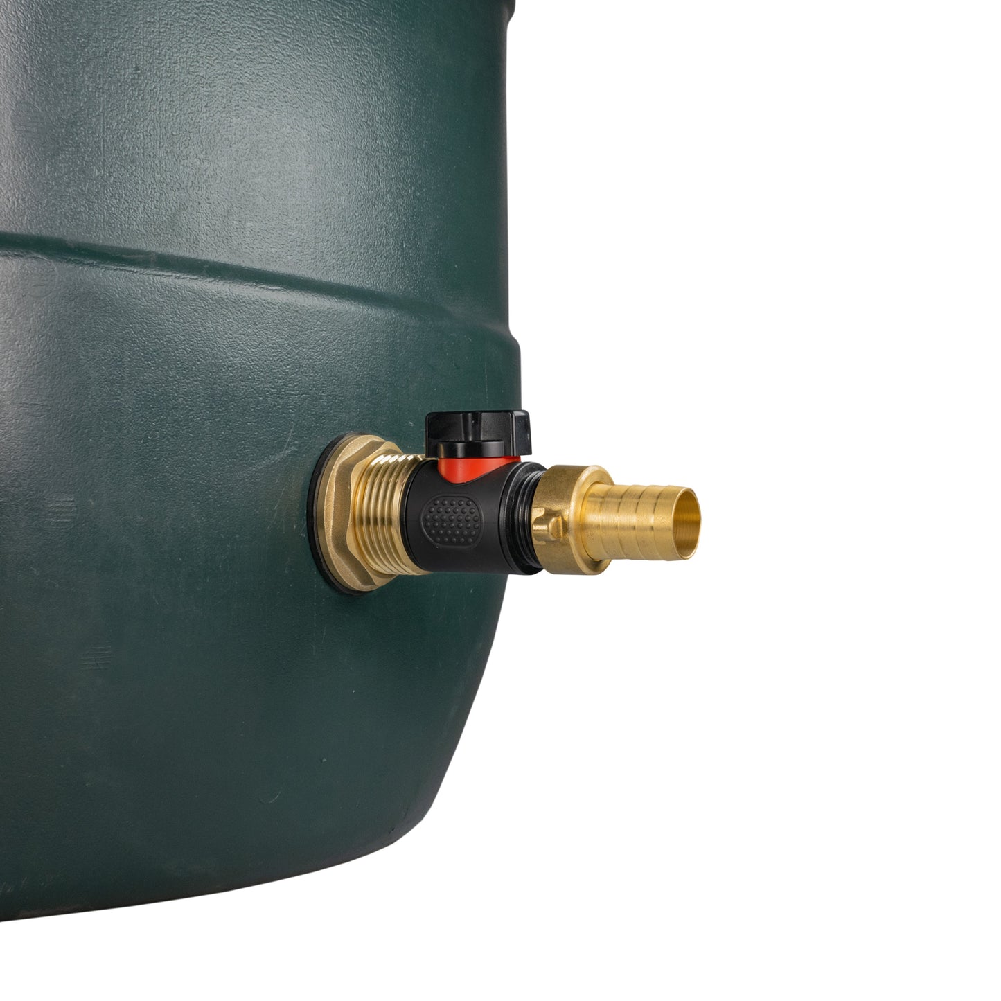Water Butt Brass Kit 1in with In-Line Valve + 3/4in Brass Barb Hose Pipe Fitting