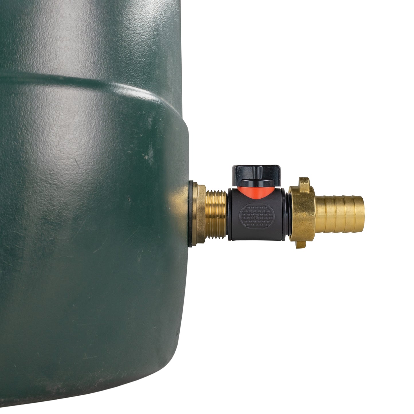 AP Supplies Water Butt Brass Kit 1" with In-Line Valve + 3/4" Brass Barb and Drill Bit