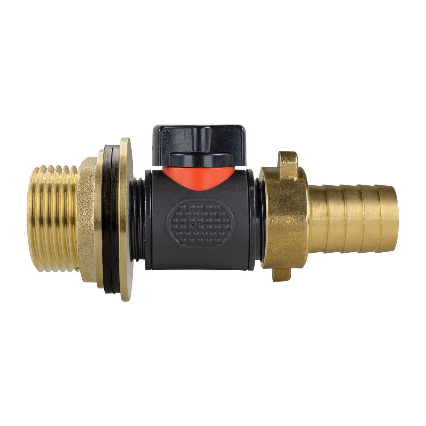 AP Supplies Water Butt Brass Kit 1" with In-Line Valve + 3/4" Brass Barb and Drill Bit