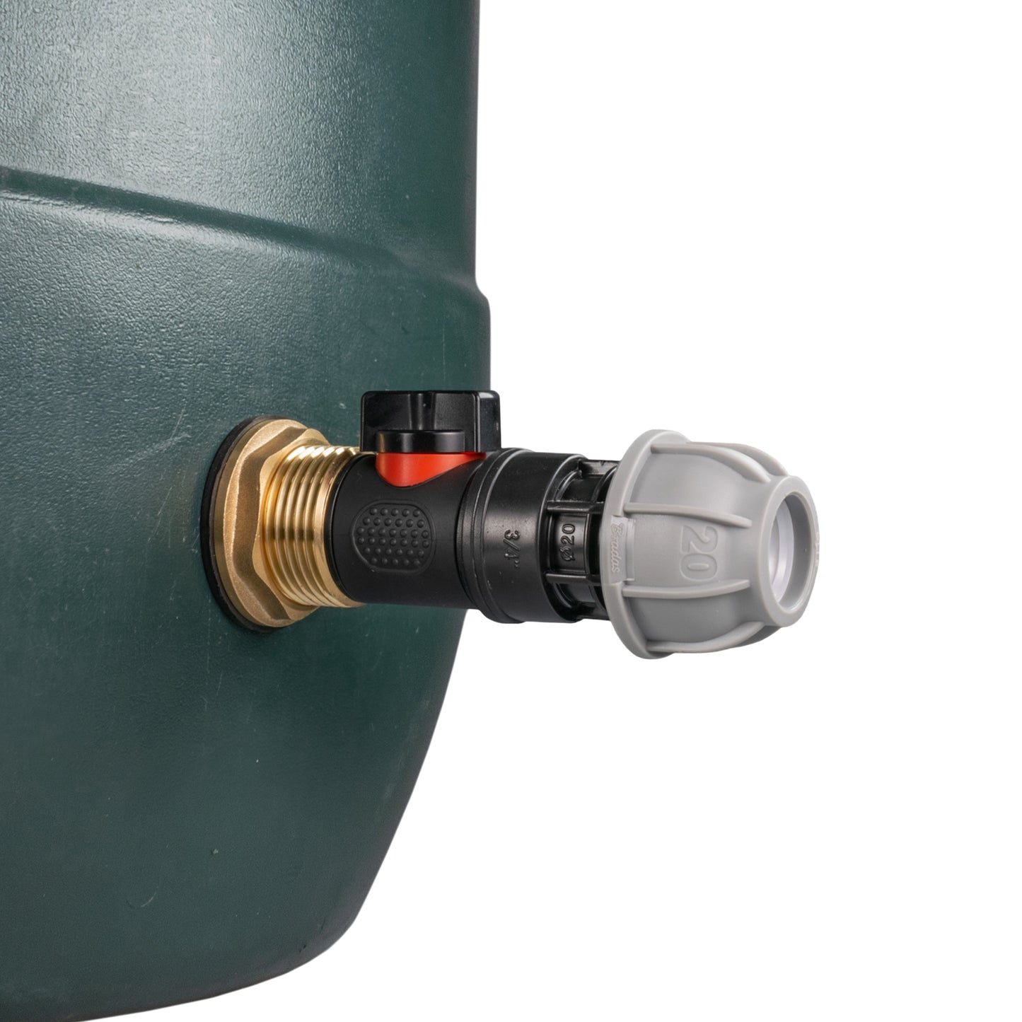 AP Supplies Water Butt Brass Kit 1" with In-Line Valve + 20mm MDPE and Drill Bit
