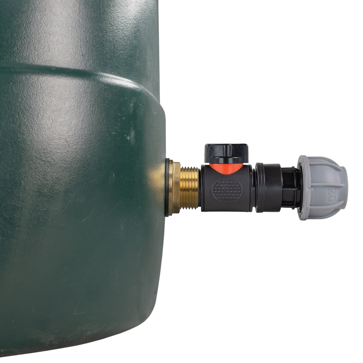AP Supplies Water Butt Brass Kit 1" with In-Line Valve + 20mm MDPE and Drill Bit