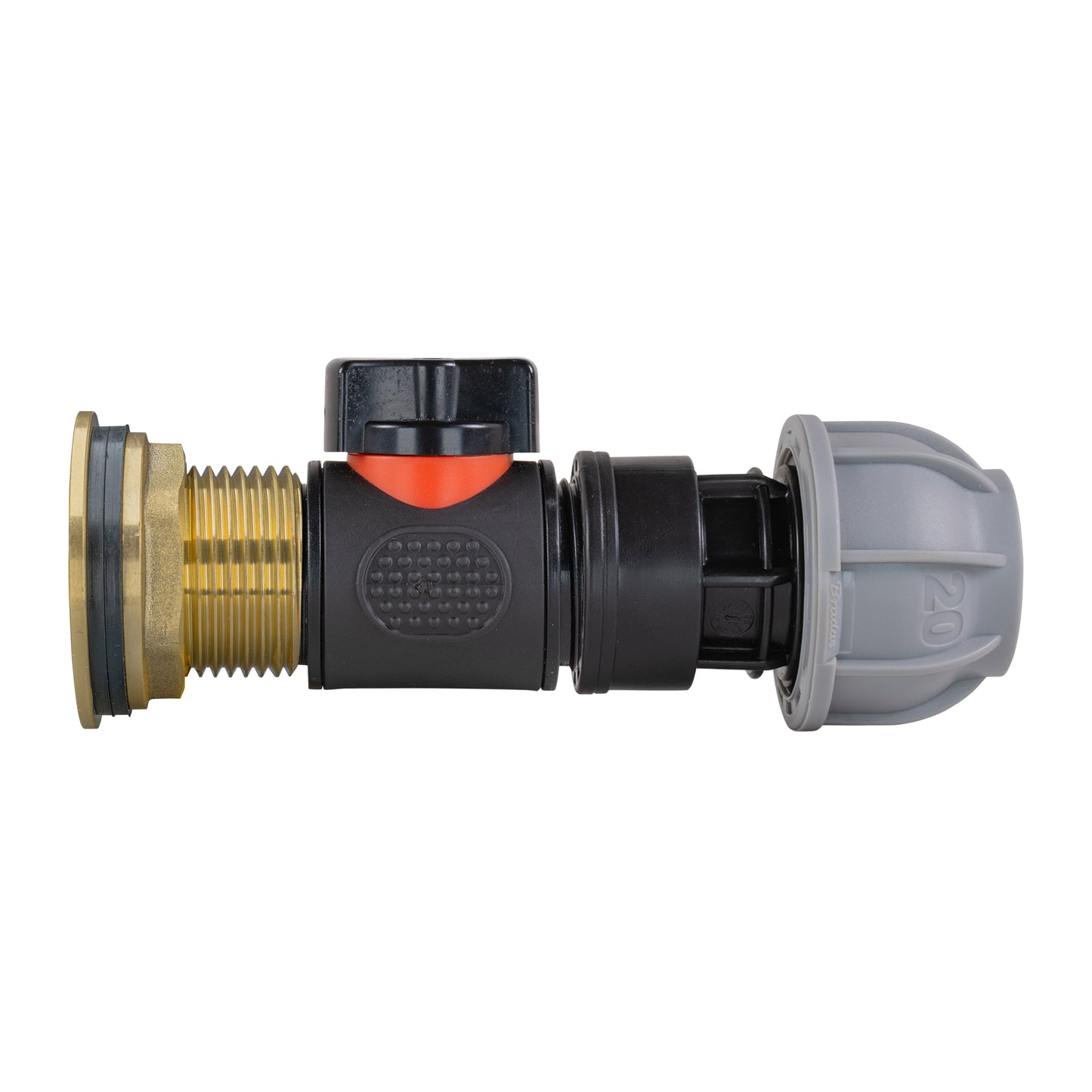 AP Supplies Water Butt Brass Kit 1" with In-Line Valve + 20mm MDPE and Drill Bit