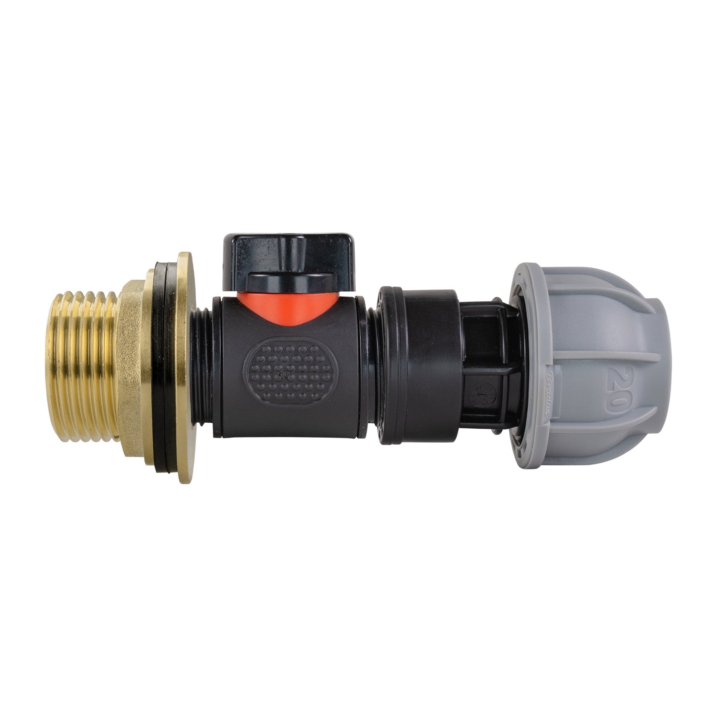 AP Supplies Water Butt Brass Kit 1" with In-Line Valve + 20mm MDPE and Drill Bit