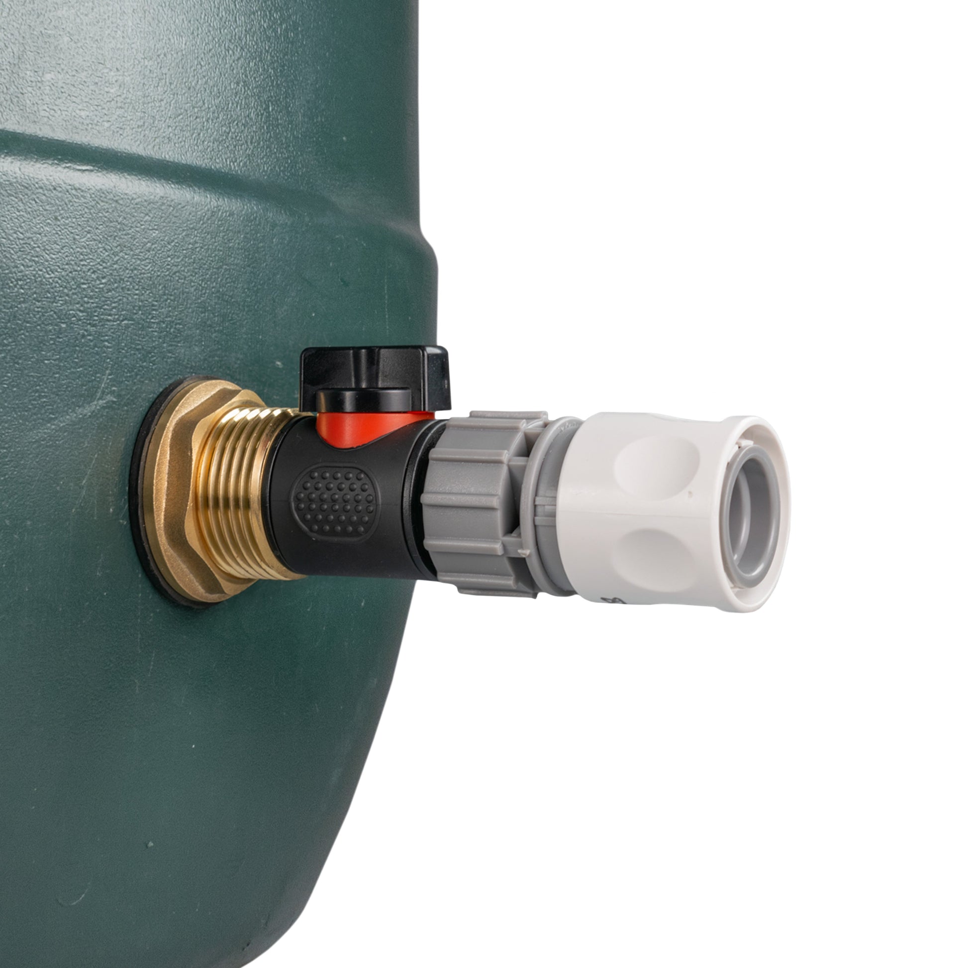 AP Supplies Water Butt Brass Kit 1" with In-Line Valve + Female Quick Connector WL and Drill Bit