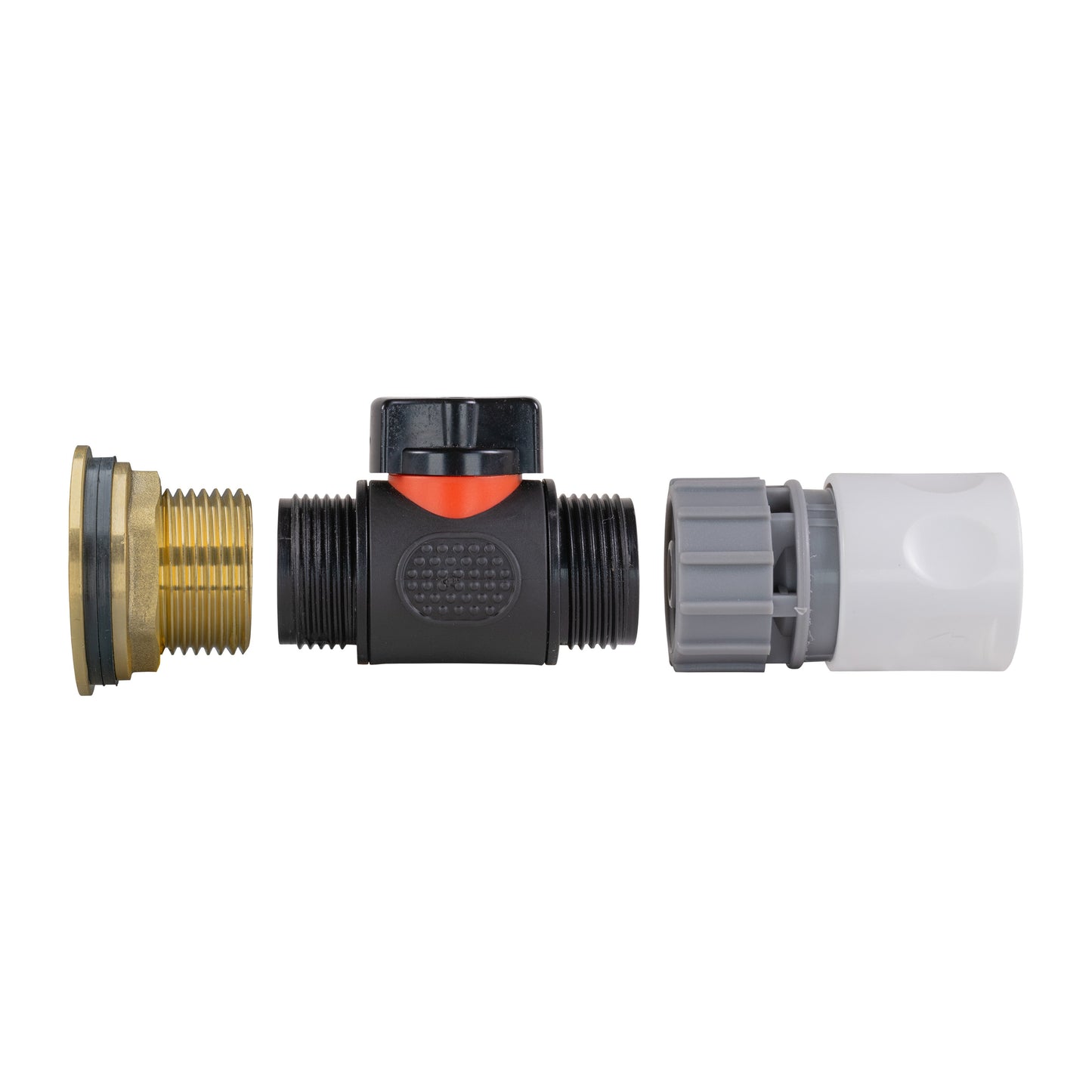AP Supplies Water Butt Brass Kit 1" with In-Line Valve + Female Quick Connector WL and Drill Bit