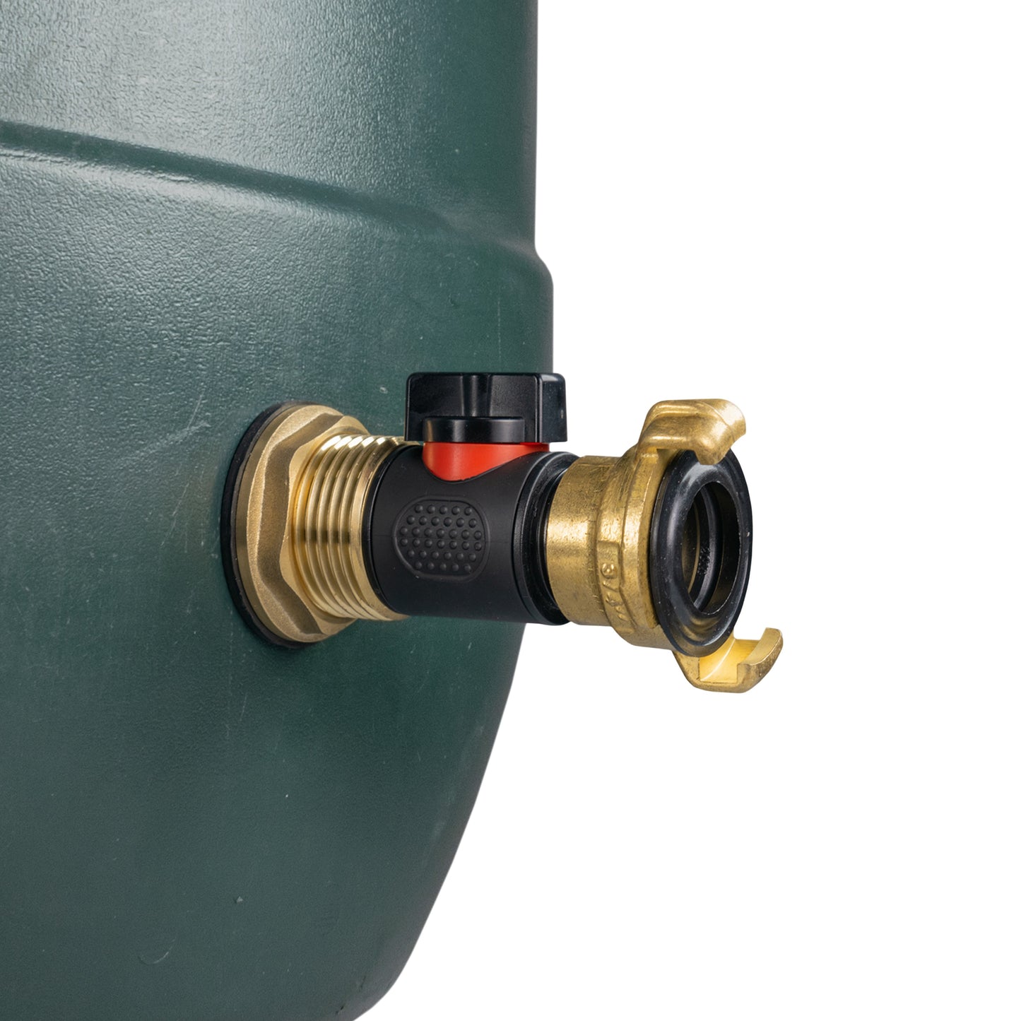 Water Butt Brass Kit 1in with In-Line Valve + Geka Water Connector Claw Coupling