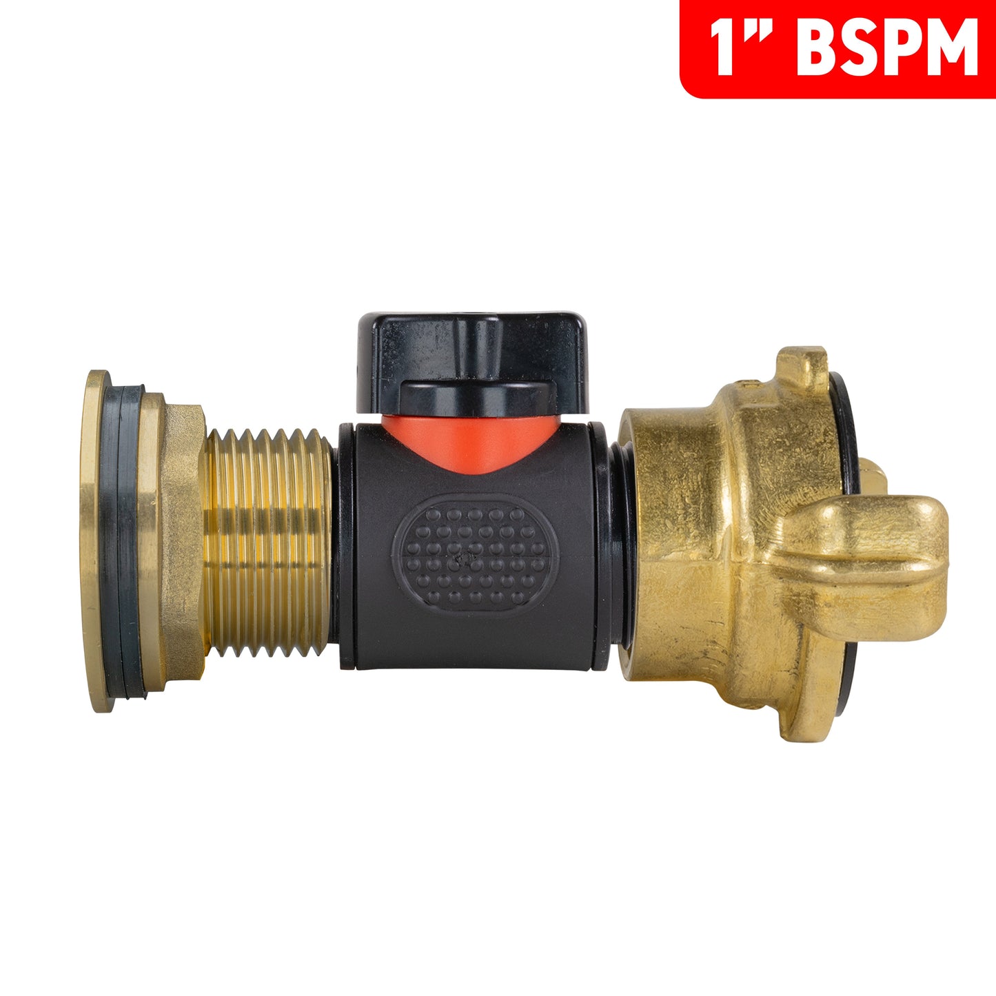 Water Butt Brass Kit 1in with In-Line Valve + Geka Water Connector Claw Coupling