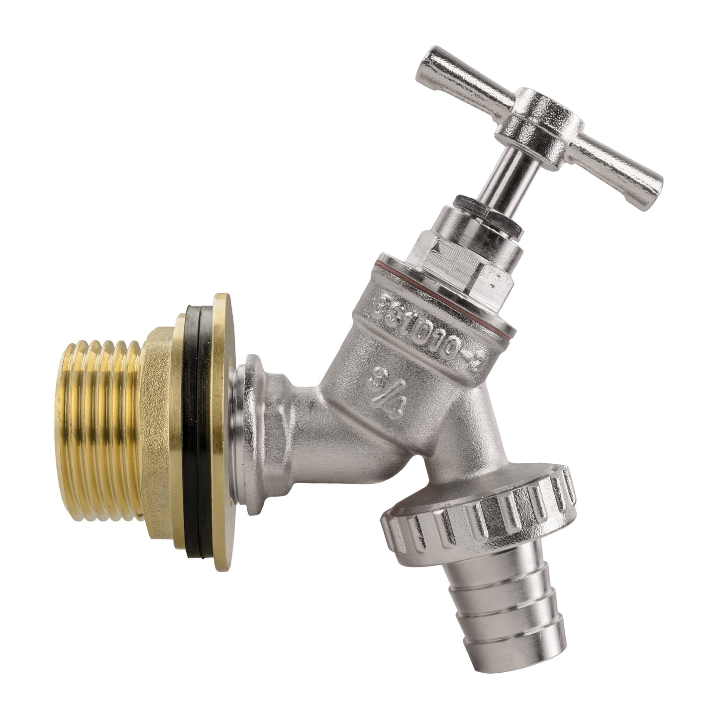AP Supplies Water Butt Brass Kit 1" with Nickel Plated Barbed Tap and Drill Bit
