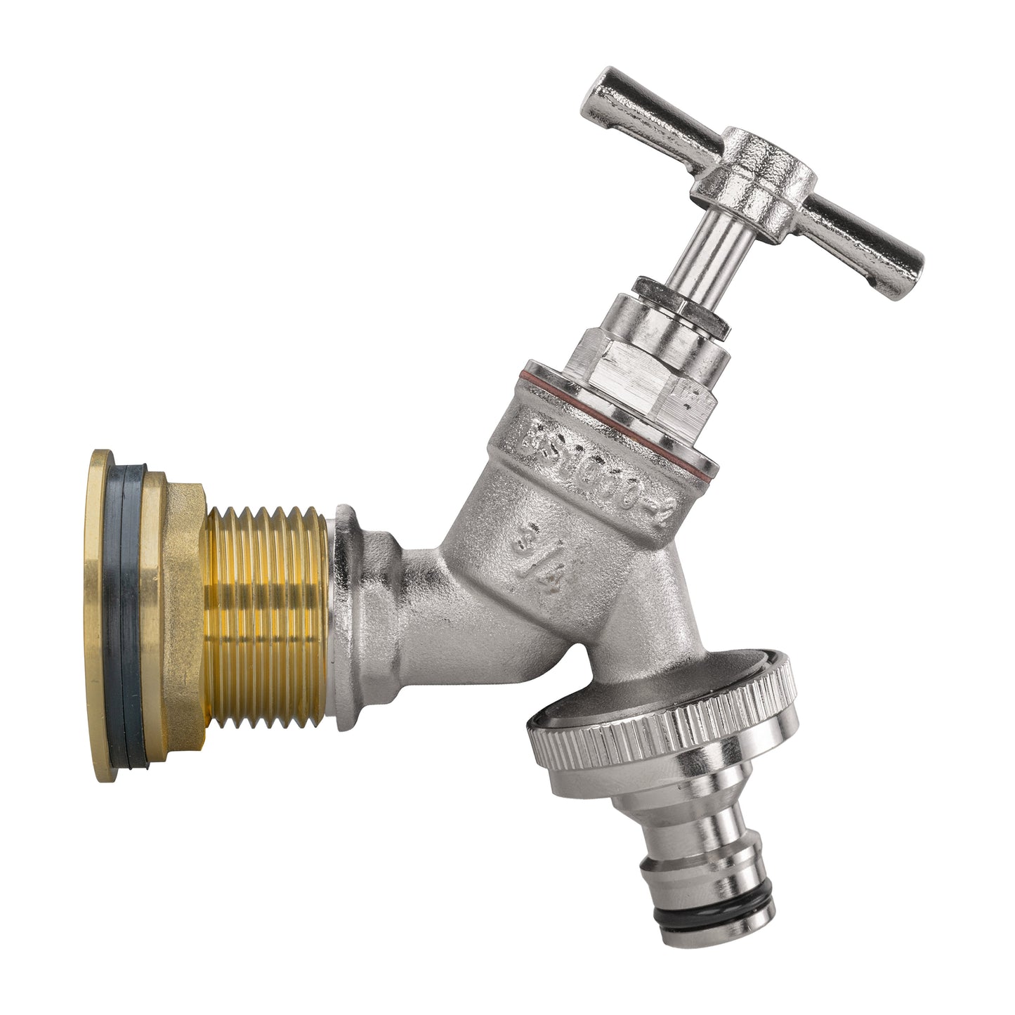 Water Butt Brass Kit 1in with Nickel Plated Quick Connect Tap Hose Connector Set
