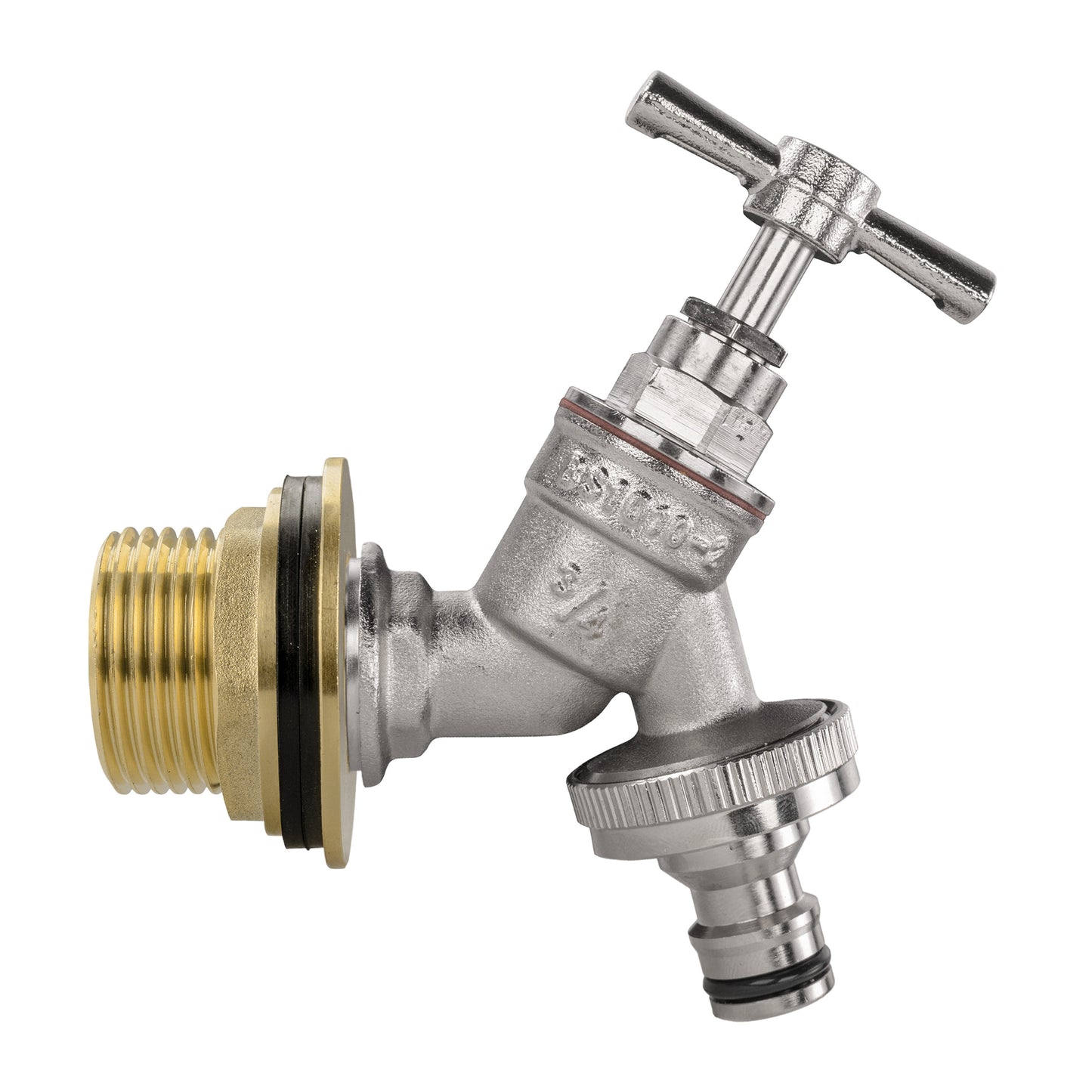 AP Supplies Water Butt Brass Kit 1" with Nickel Plated Quick Connect Tap and Drill Bit