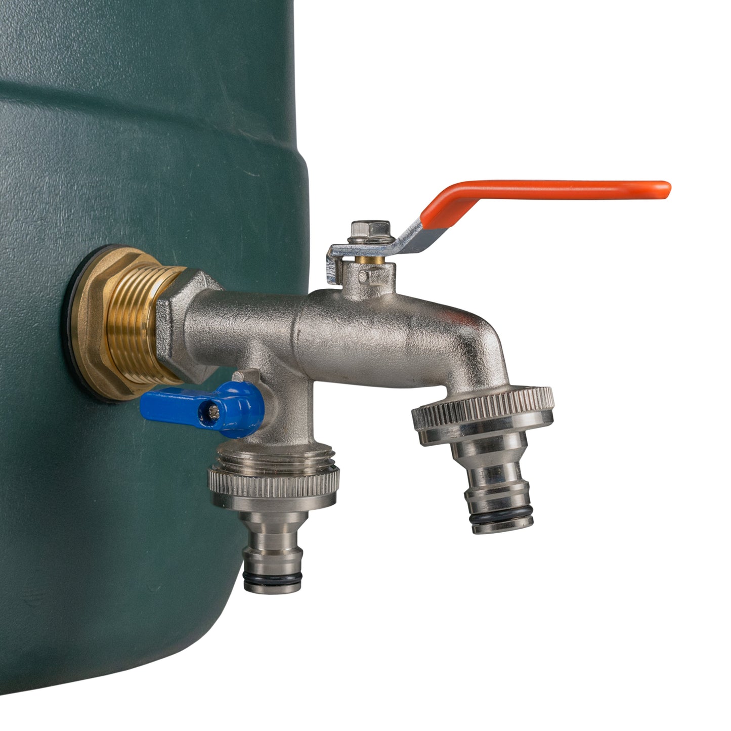 AP Supplies Water Butt Brass Kit 1" with Double Quick Connect Tap and Drill Bit