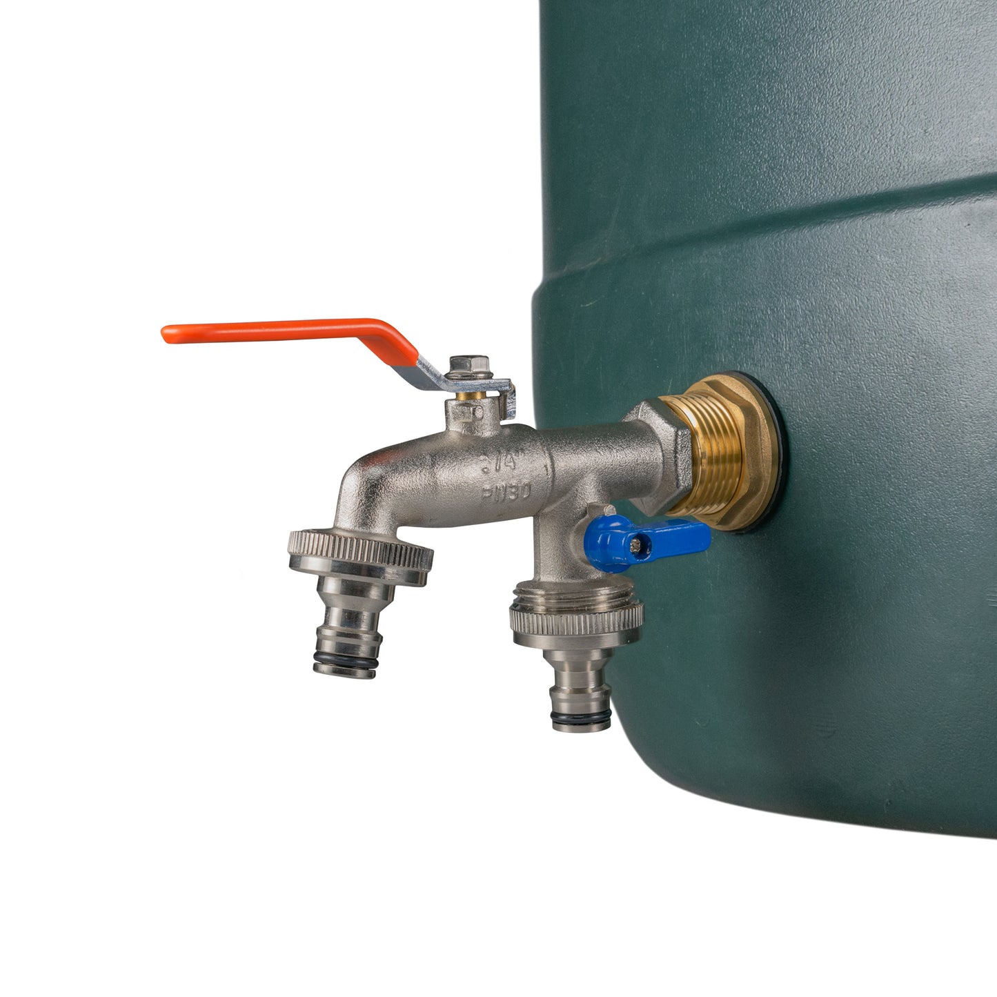 Water Butt Brass Kit 1in with Double Quick Connect Tap for Outdoor Watering Kit