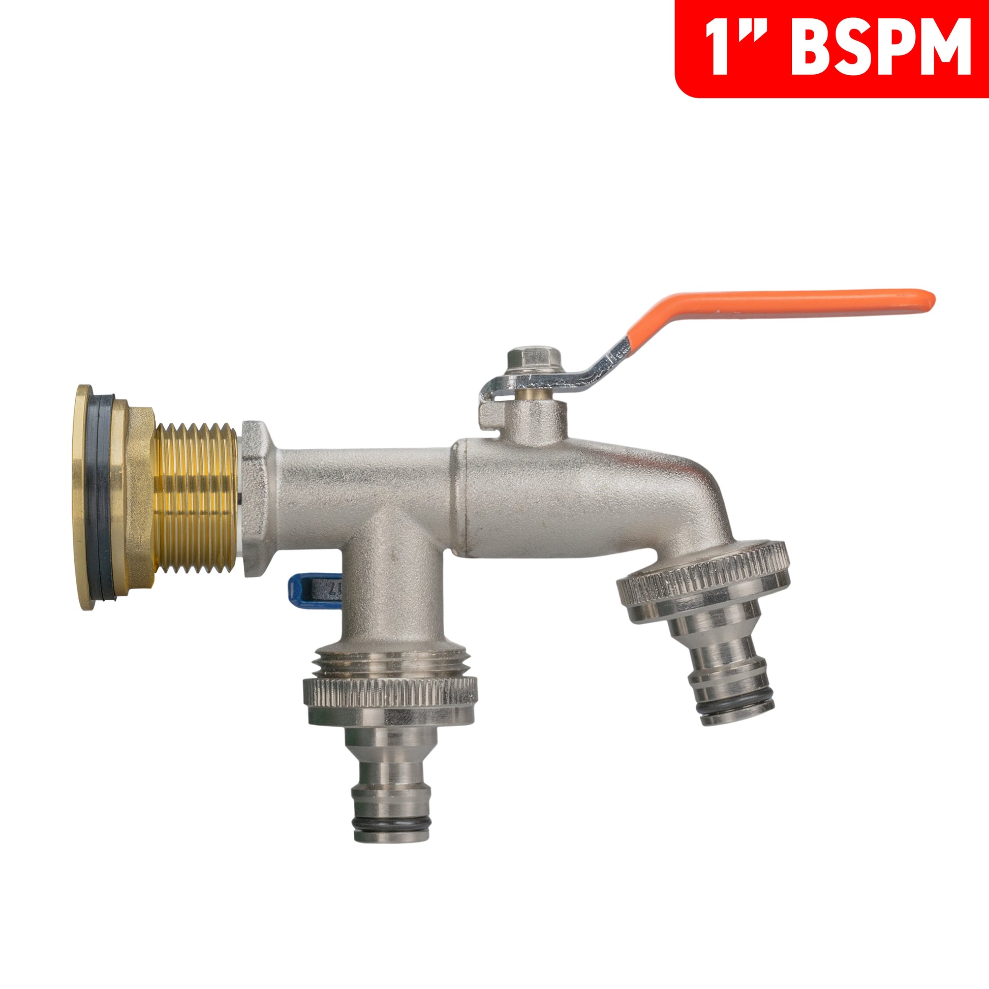 AP Supplies Water Butt Brass Kit 1" with Double Quick Connect Tap and Drill Bit