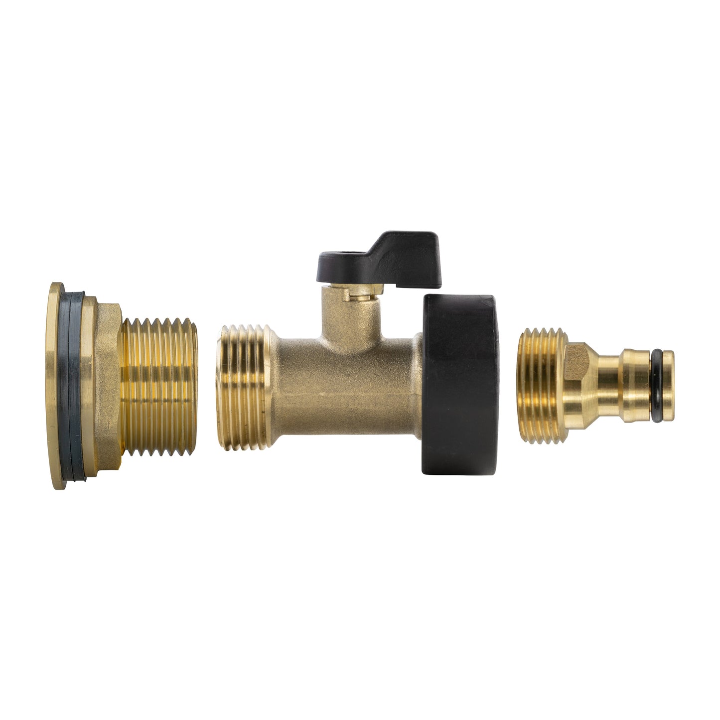AP Supplies Water Butt Brass Kit 1" with Brass Valve + Quick Connect and Drill Bit
