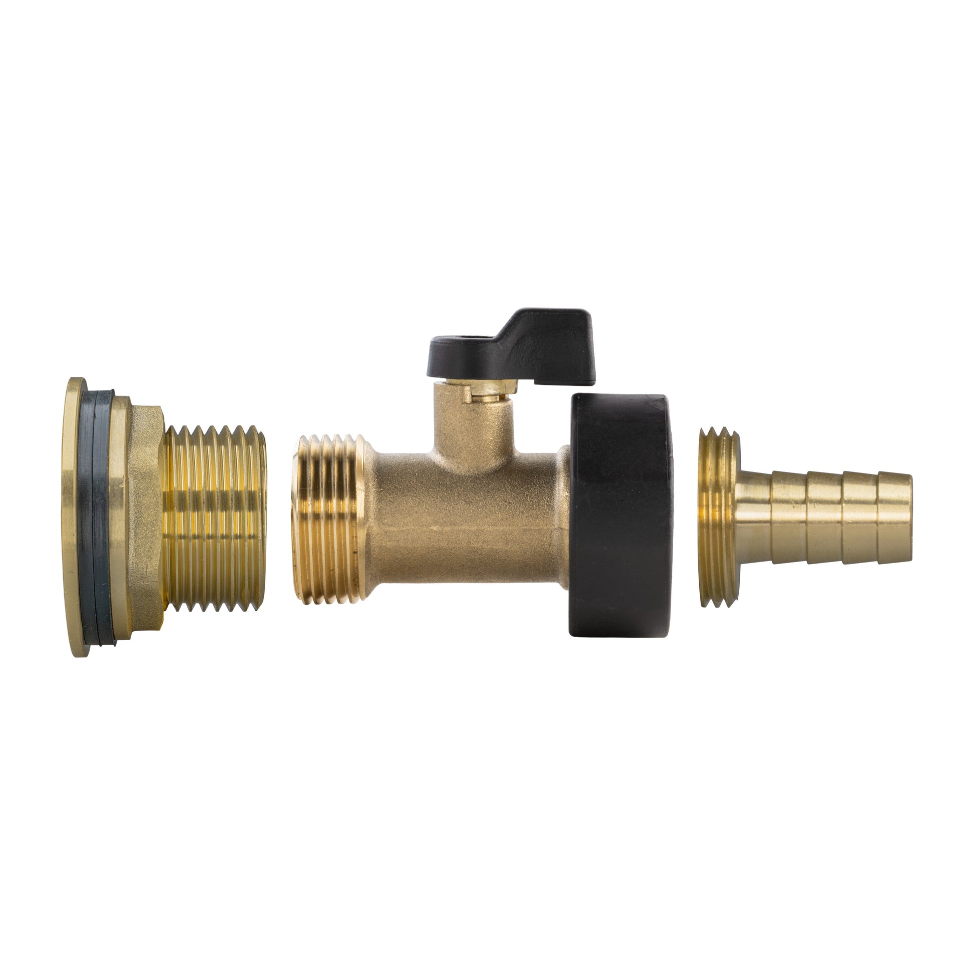 AP Supplies Water Butt Brass Kit 1" with Brass Valve + 13mm Barb and Drill Bit