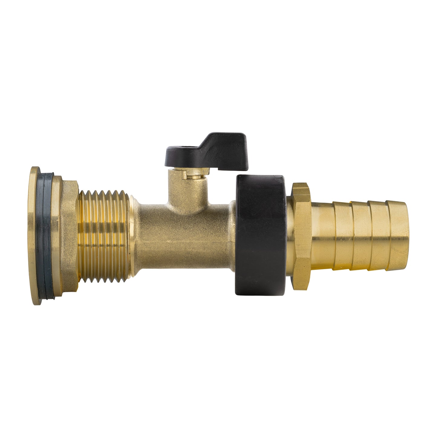 Water Butt Brass Kit 1in with Brass Valve + 19mm Barb for DIY Workshop Accessory