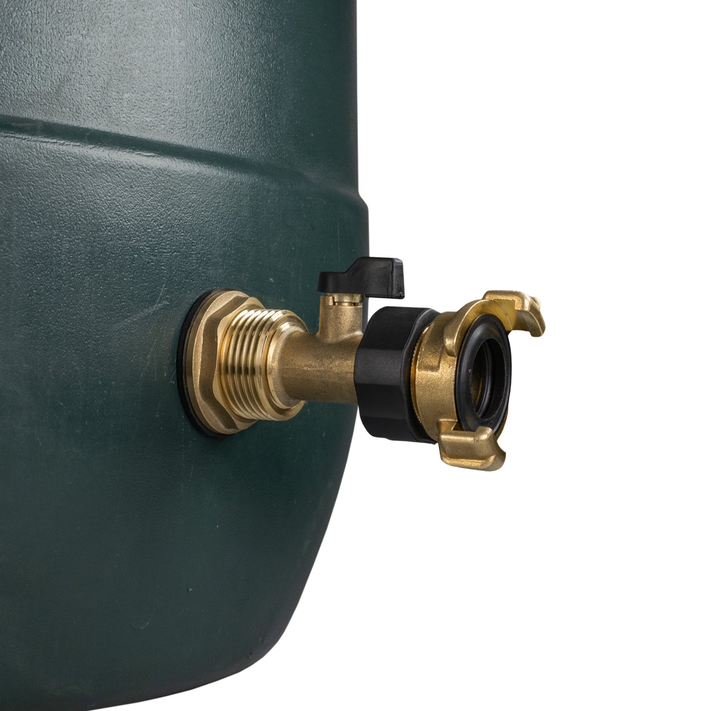 Water Butt Brass Kit 1in with Brass Valve + Geka Hose Pipe Fitting Claw Coupling
