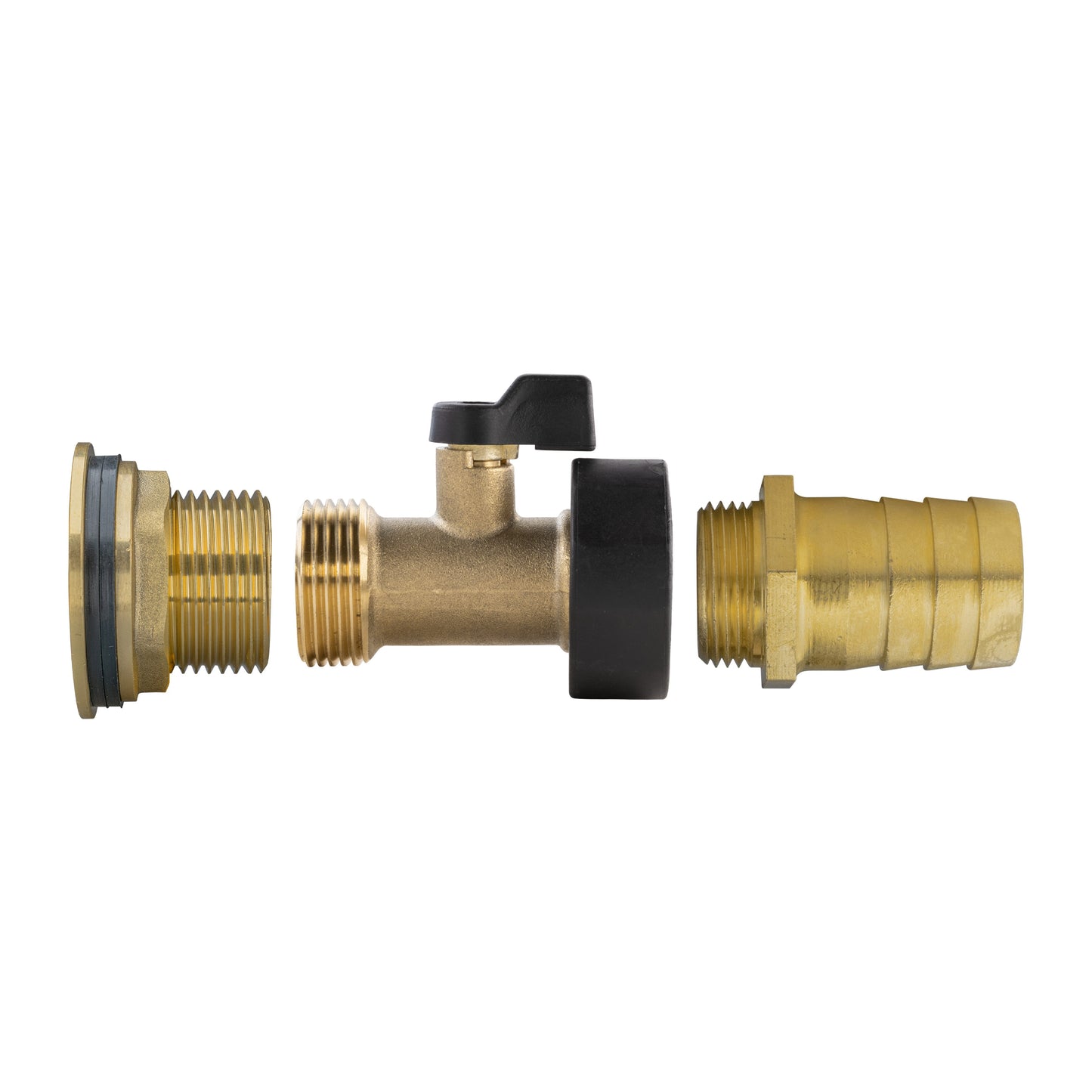 AP Supplies Water Butt Brass Kit 1" with Brass Valve + 25mm Barb and Drill Bit