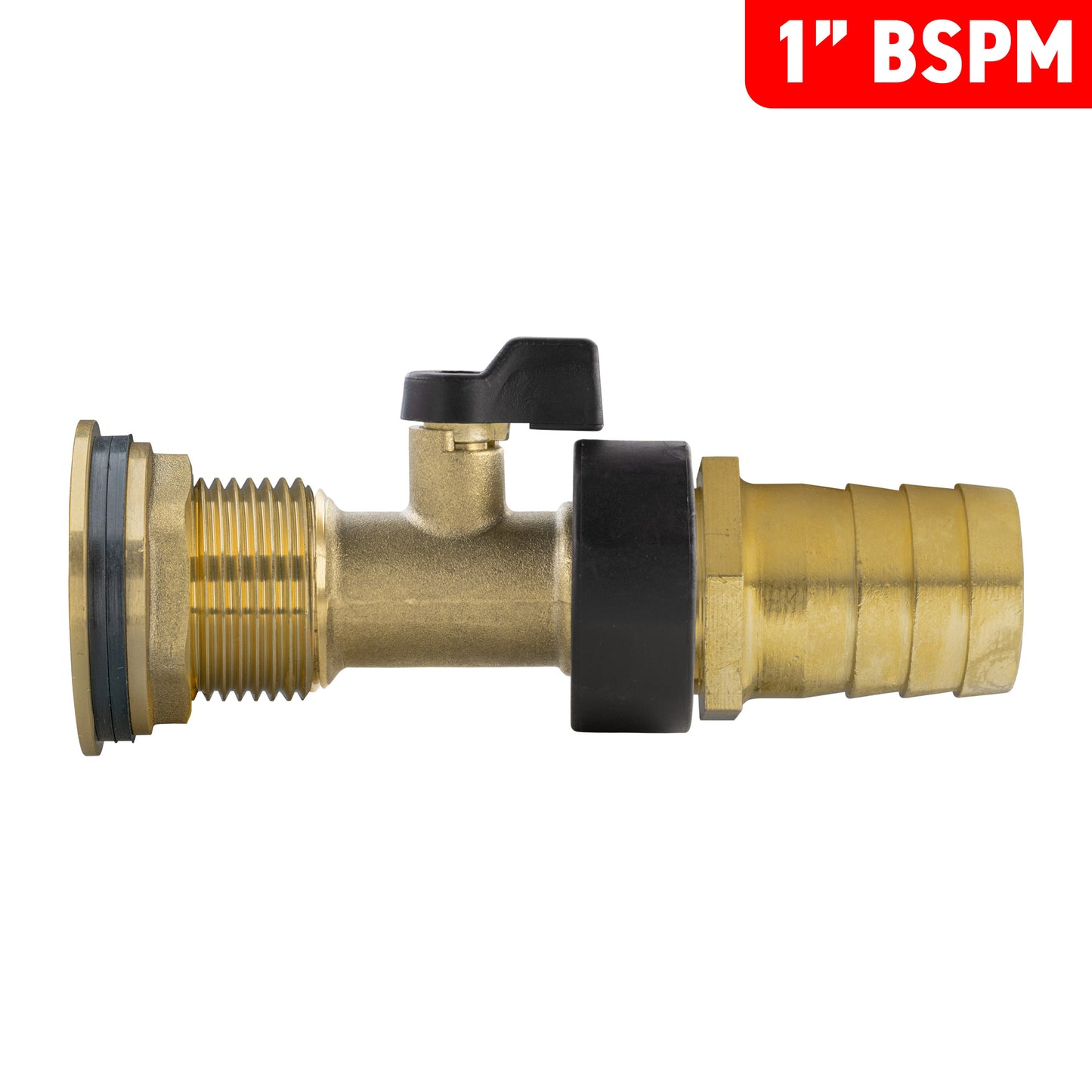 AP Supplies Water Butt Brass Kit 1" with Brass Valve + 25mm Barb and Drill Bit