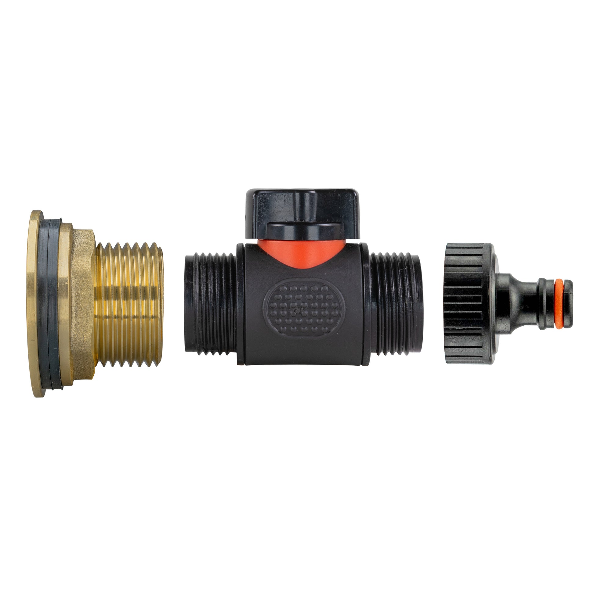AP Supplies Water Butt Brass Kit 1" with In-Line Valve + Quick Connect and Drill Bit