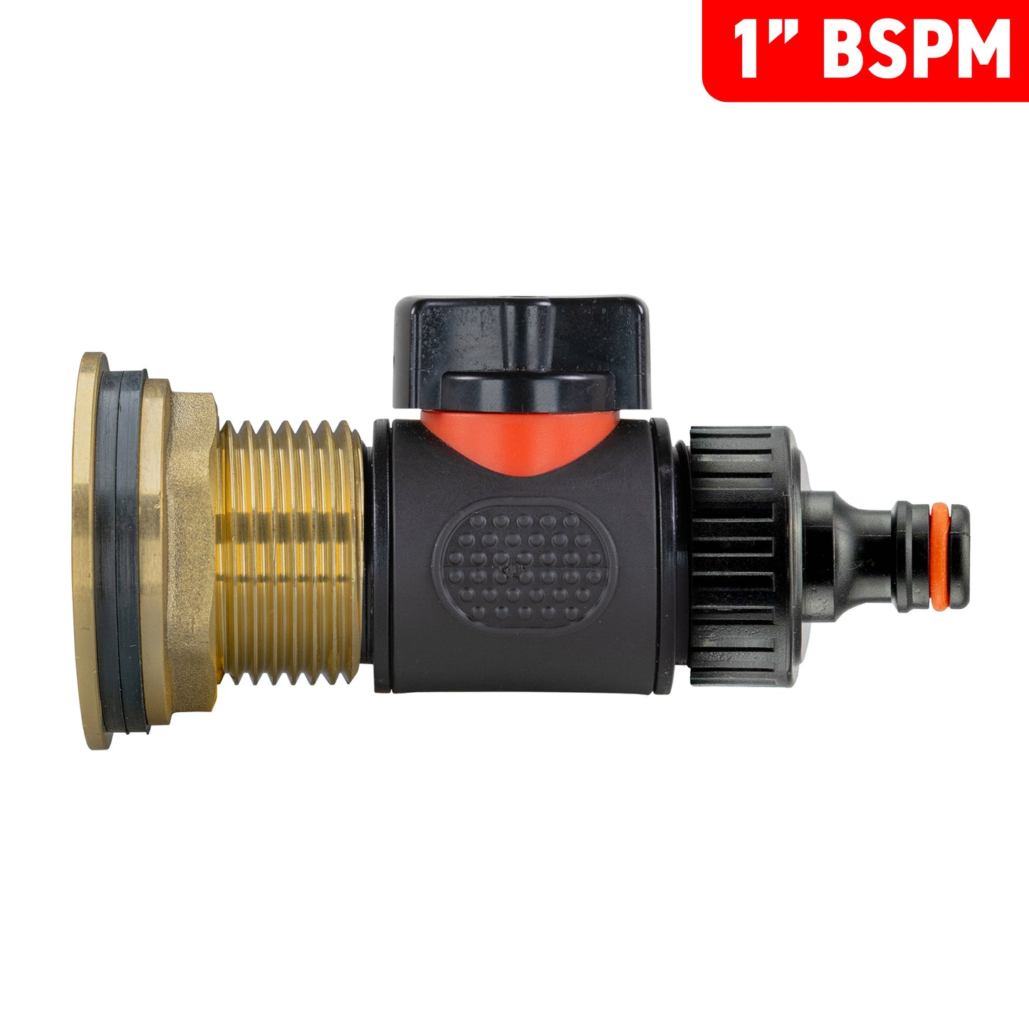 AP Supplies Water Butt Brass Kit 1" with In-Line Valve + Quick Connect and Drill Bit