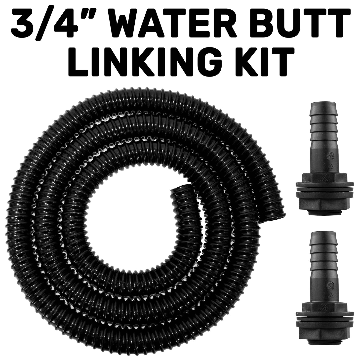 AP Supplies 3/4" Water Butt Linking Kit and Drill Bit - 2m set