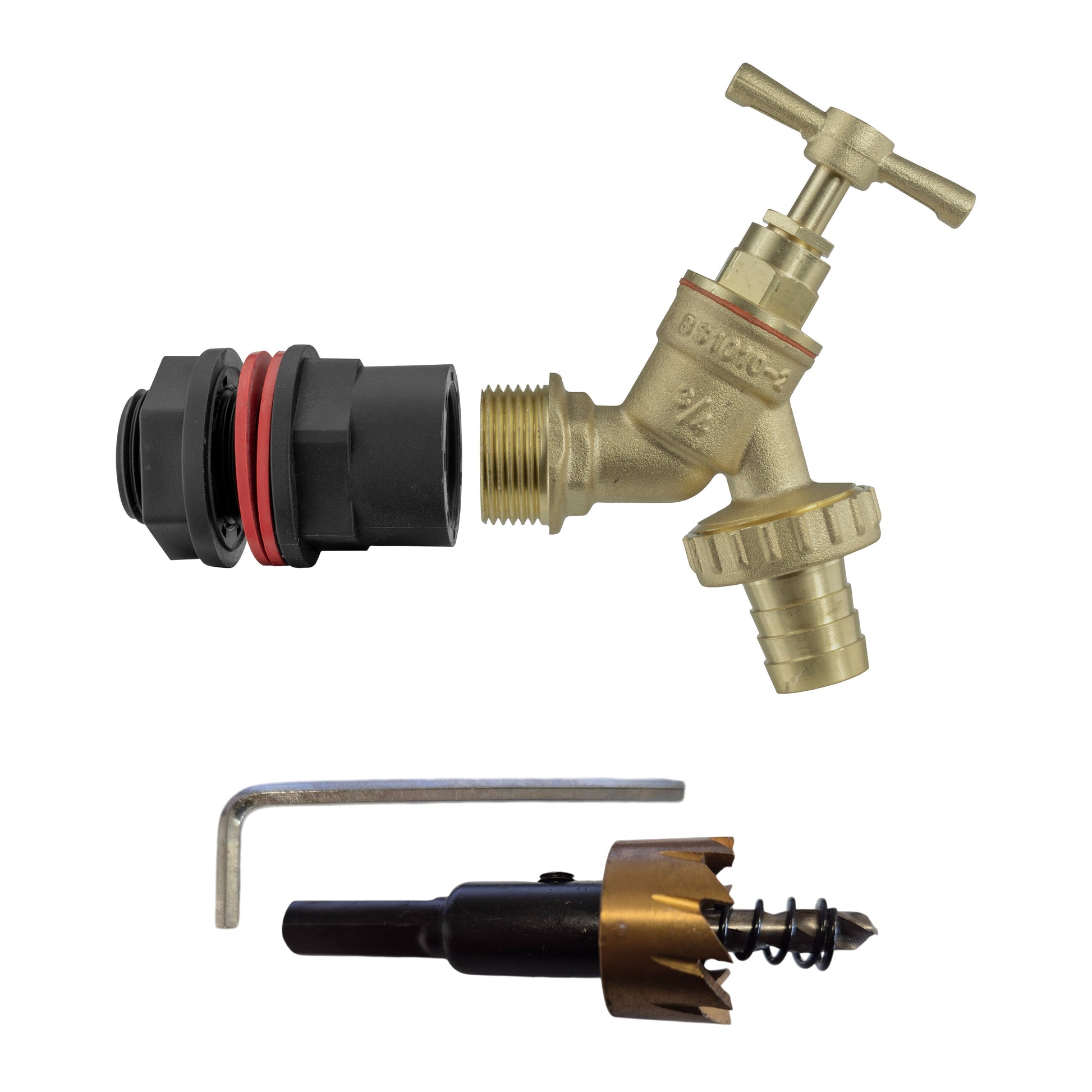 AP Supplies Water Butts Kit 3/4" With Brass Tap and Drill Bit