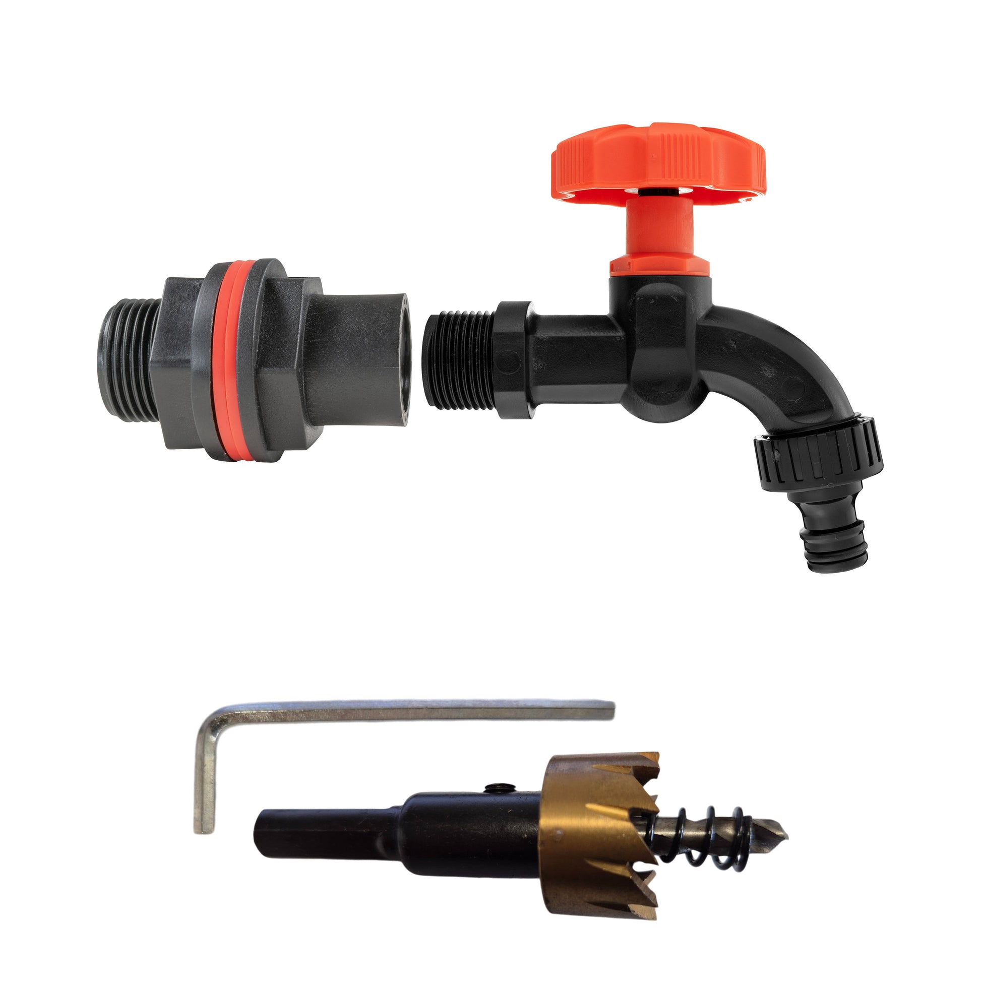 AP Supplies Water Butts Kit 3/4" PP Black Tap and Drill Bit