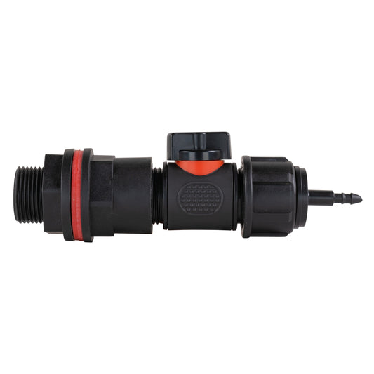 Water Butt Kit 3/4in with In-Line Valve + 4mm Micro Barb Drip Irrigation Fitting