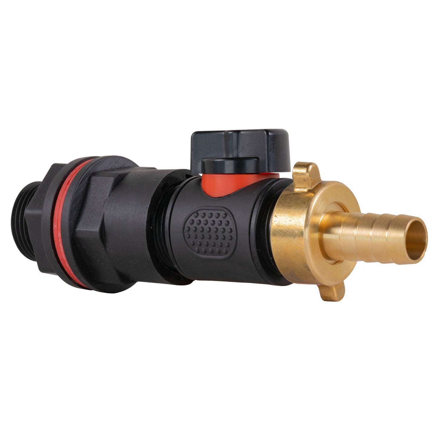 Water Butt Kit 3/4in with In-Line Valve + 13mm Brass Barb for Hose Connector Set