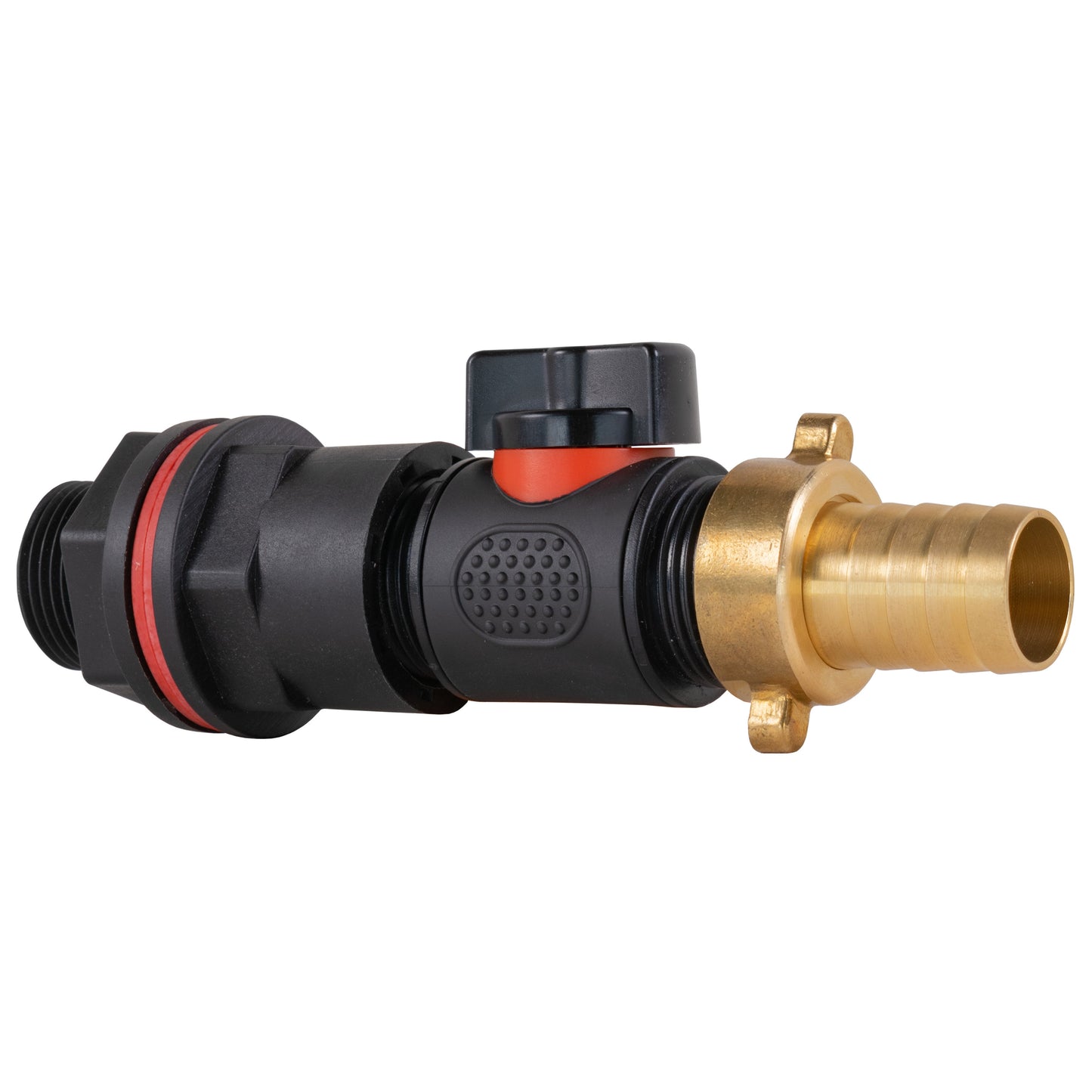 Water Butt Kit 3/4in with In-Line Valve + 19mm Brass Barb for Hose Connector Set