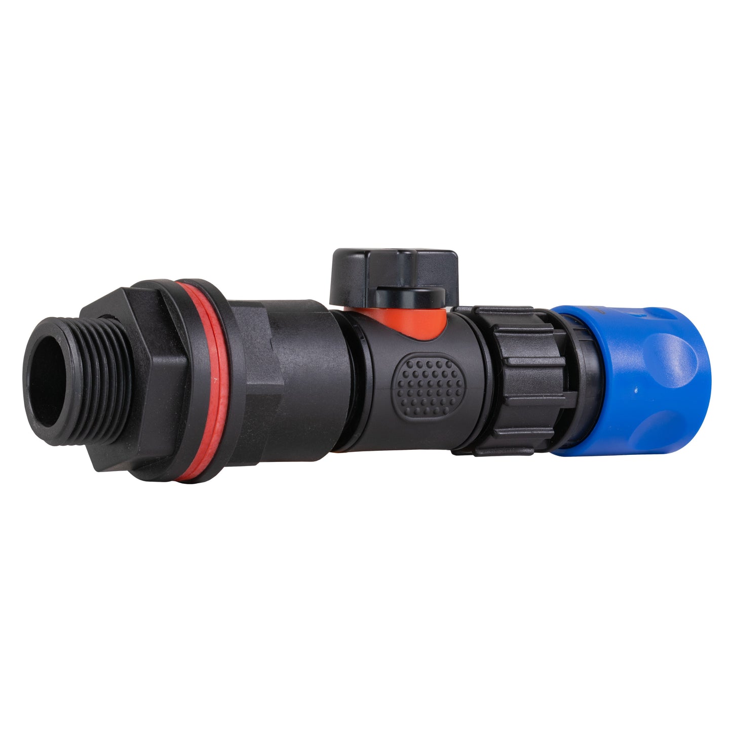 Water Butt Kit 3/4in with In-Line Valve + Female Quick Connector Blue