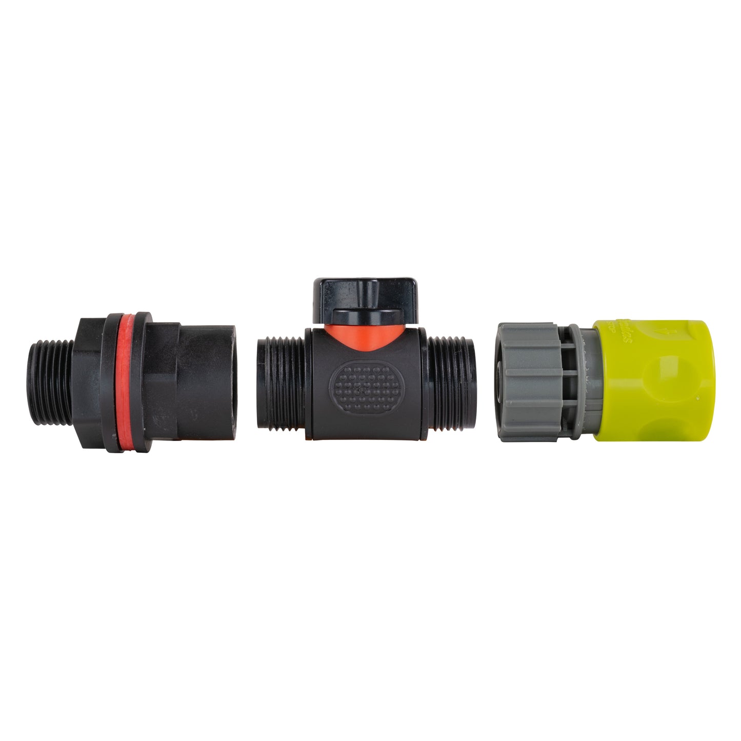 AP Supplies Water Butt Kit 3/4" with In-Line Valve + Female Quick Connector Lime and Drill Bit