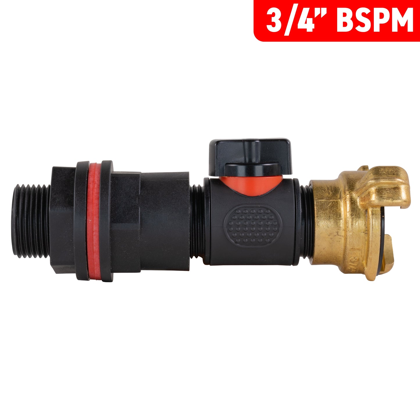 Water Butt Kit 3/4in with In-Line Valve + Geka Hose Pipe Fitting Water Connector