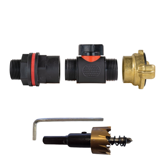 AP Supplies Water Butt Kit 3/4" with In-Line Valve + Geka and Drill Bit