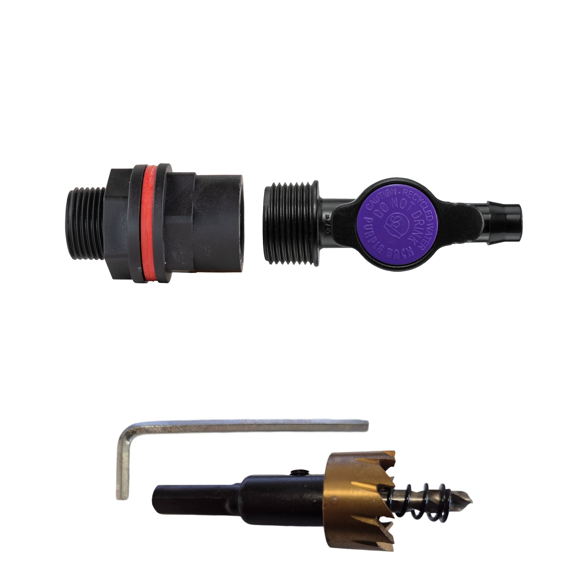 AP Supplies Water Butt Kit 3/4" with 13mm Barb Irrigation Valve and Drill Bit